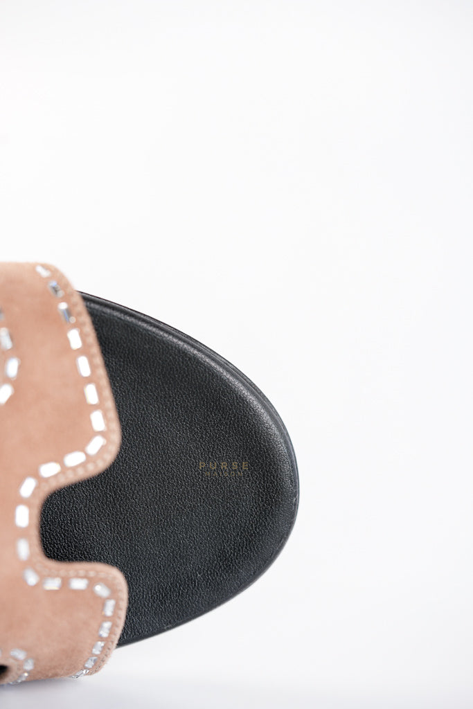 Oasis Suede with Rhinestone Size 37 EU (23 cm) | Purse Maison Luxury Bags Shop