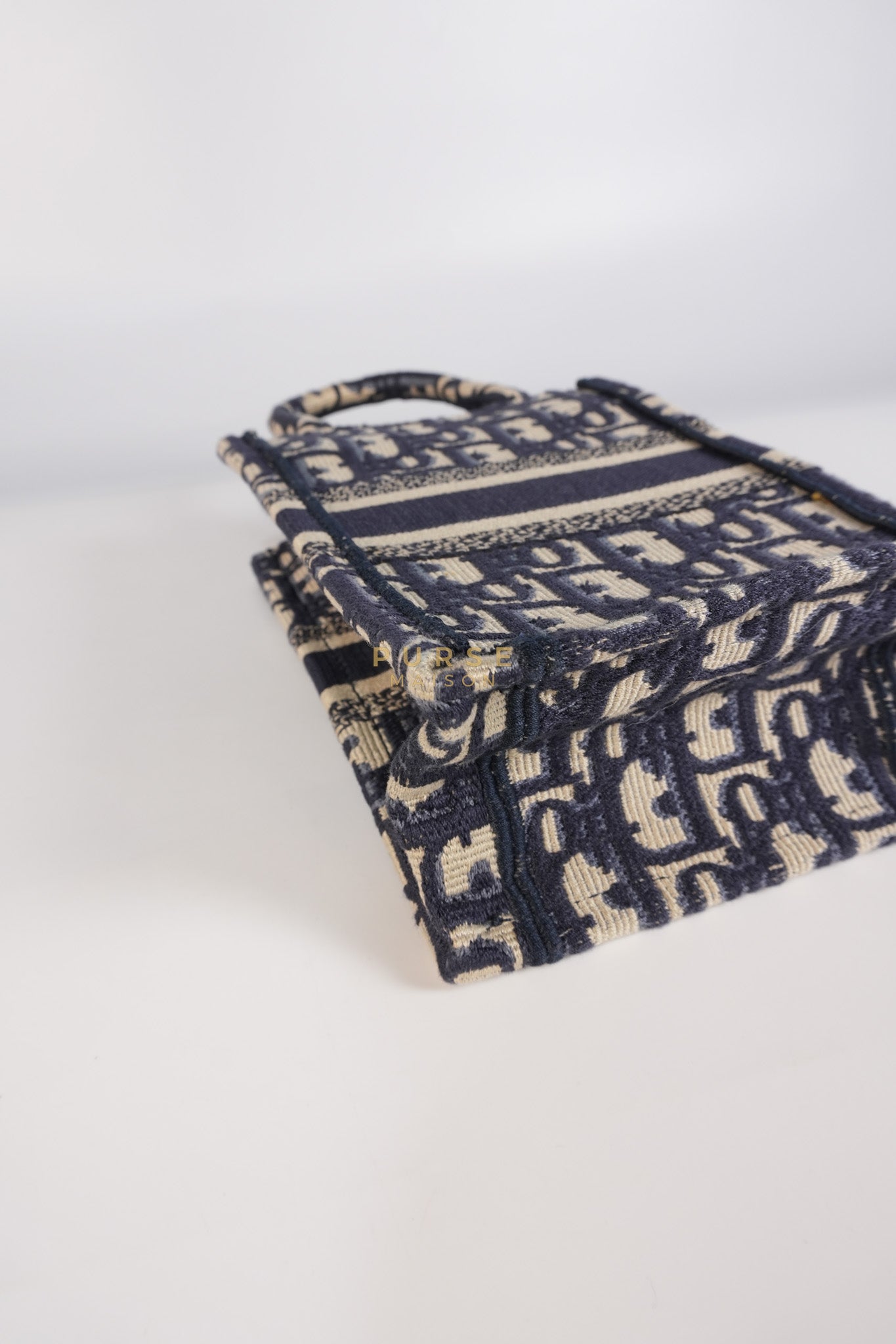 Oblique Mini Book Tote Phone Bag in Blue | Purse Maison Luxury Bags Shop