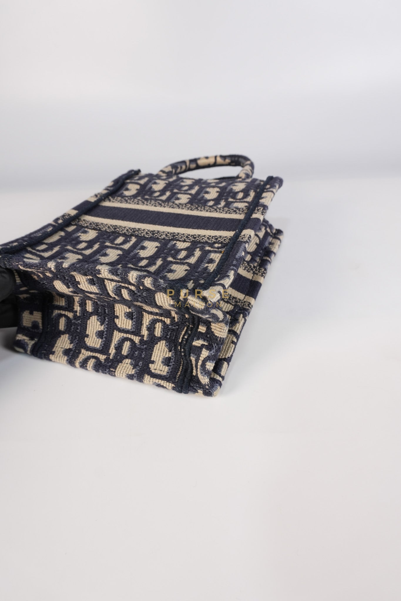 Oblique Mini Book Tote Phone Bag in Blue | Purse Maison Luxury Bags Shop