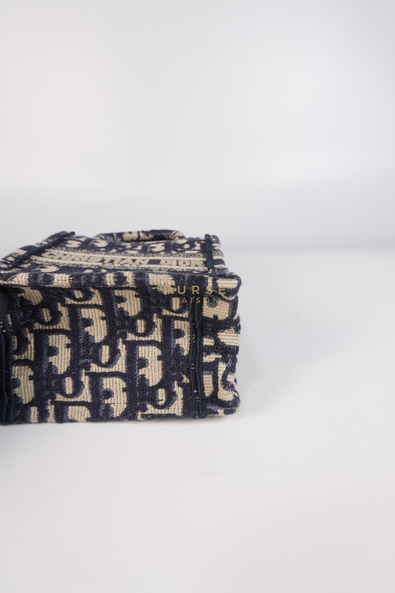 Oblique Mini Book Tote Phone Bag in Blue | Purse Maison Luxury Bags Shop