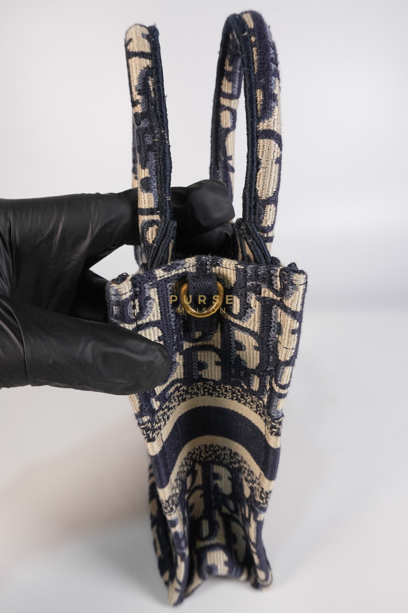 Oblique Mini Book Tote Phone Bag in Blue | Purse Maison Luxury Bags Shop