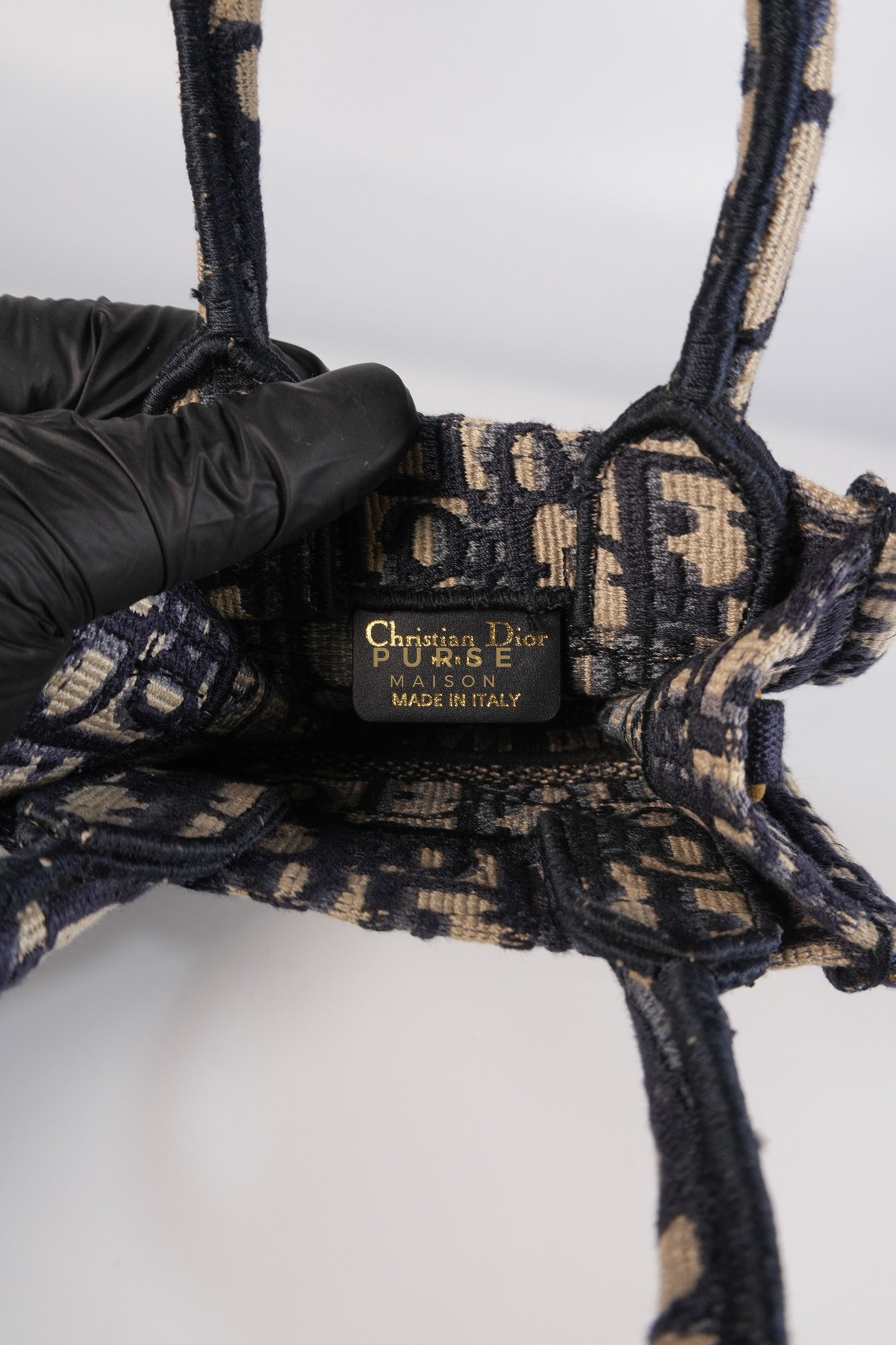 Oblique Mini Book Tote Phone Bag in Blue | Purse Maison Luxury Bags Shop