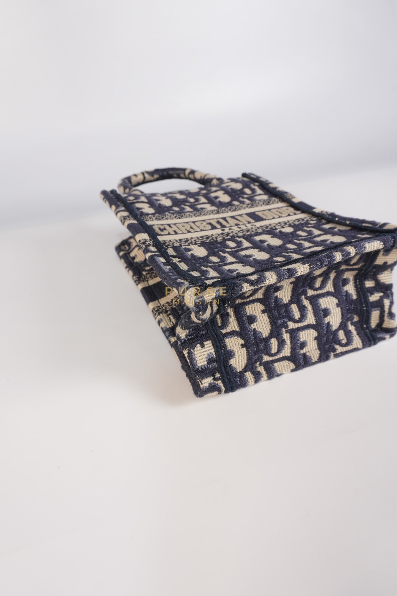 Oblique Mini Book Tote Phone Bag in Blue | Purse Maison Luxury Bags Shop