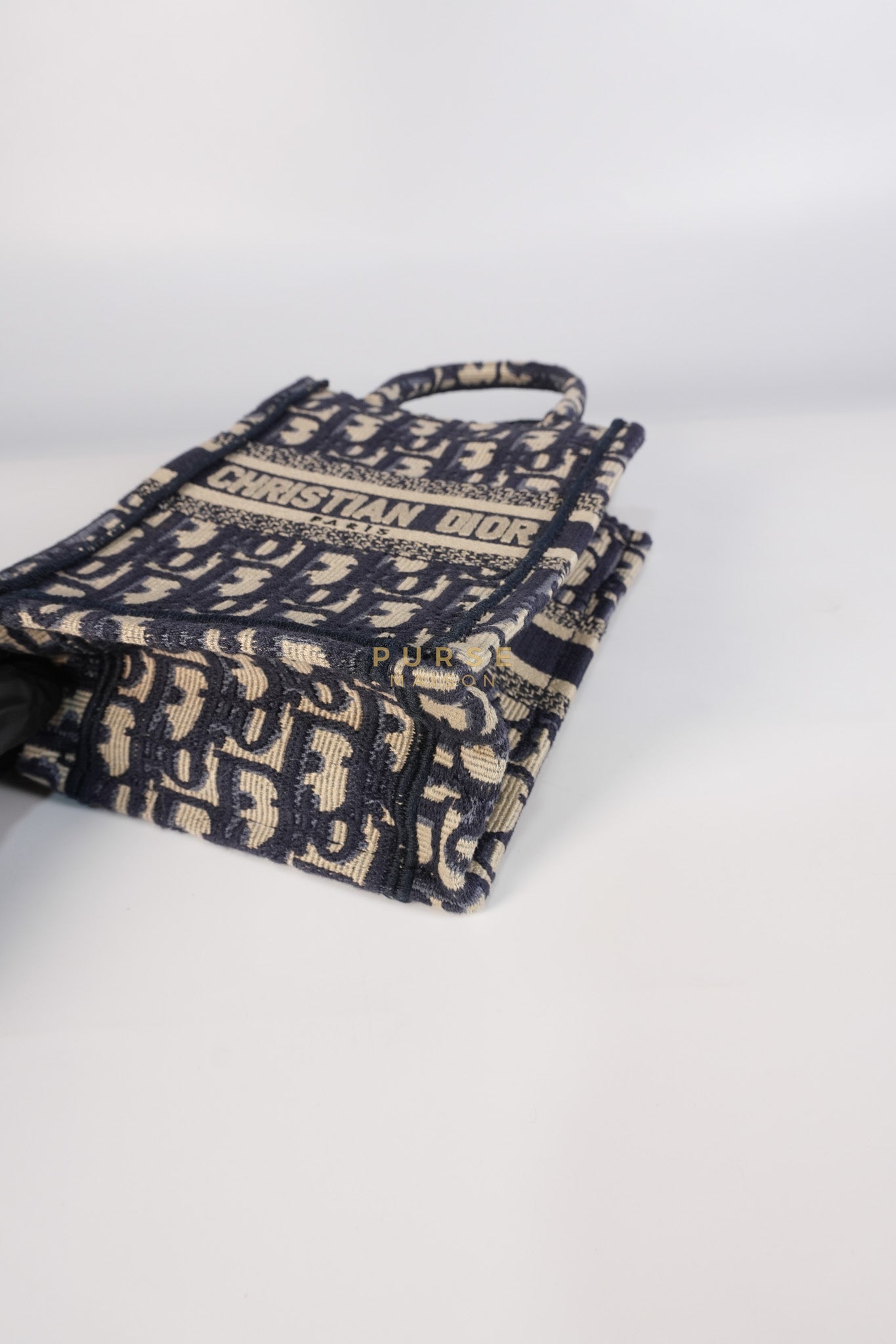 Oblique Mini Book Tote Phone Bag in Blue | Purse Maison Luxury Bags Shop