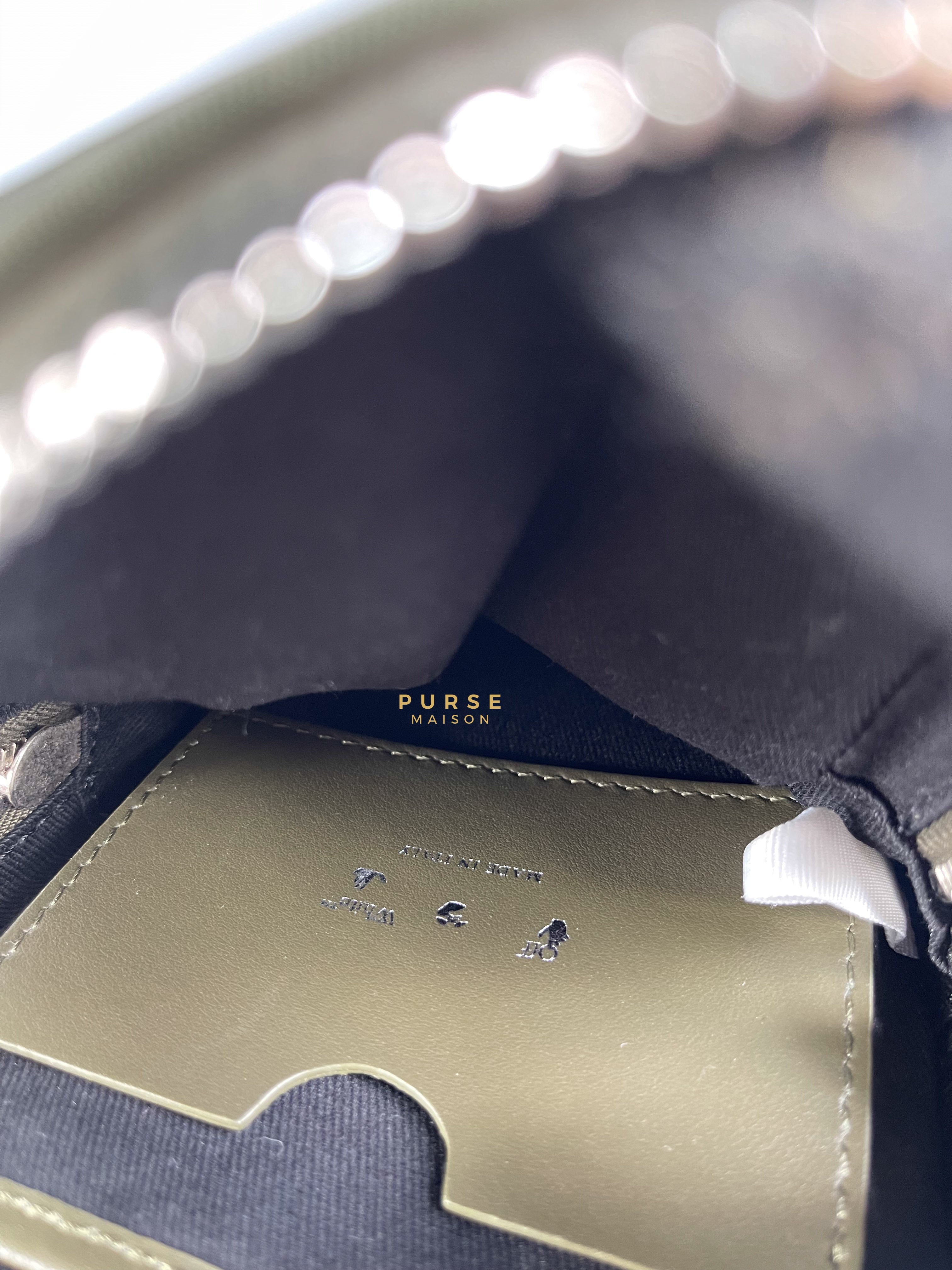 Off-White Zip Around Logo Bag (Army Green) | Purse Maison Luxury Bags Shop