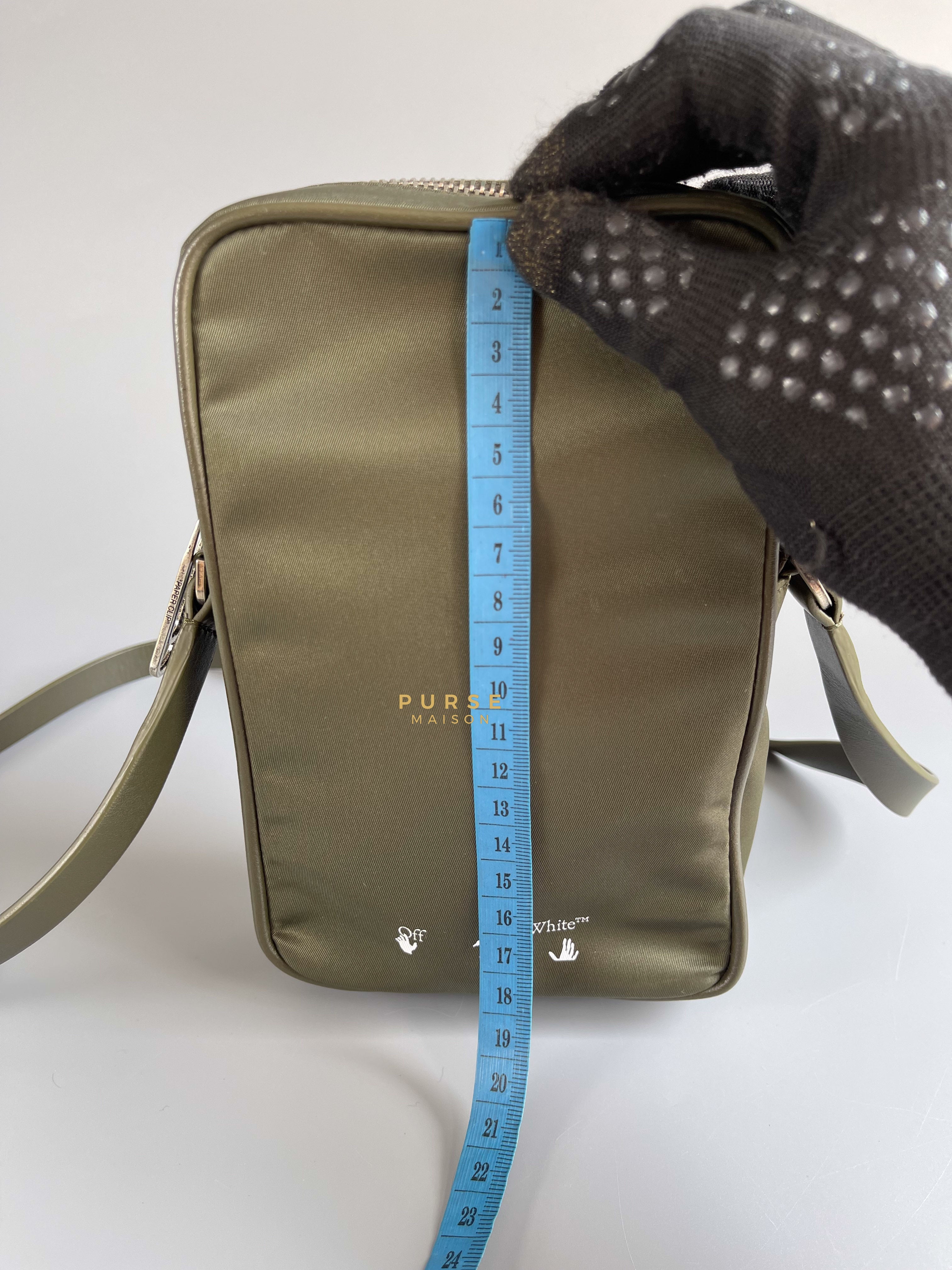 Off-White Zip Around Logo Bag (Army Green) | Purse Maison Luxury Bags Shop