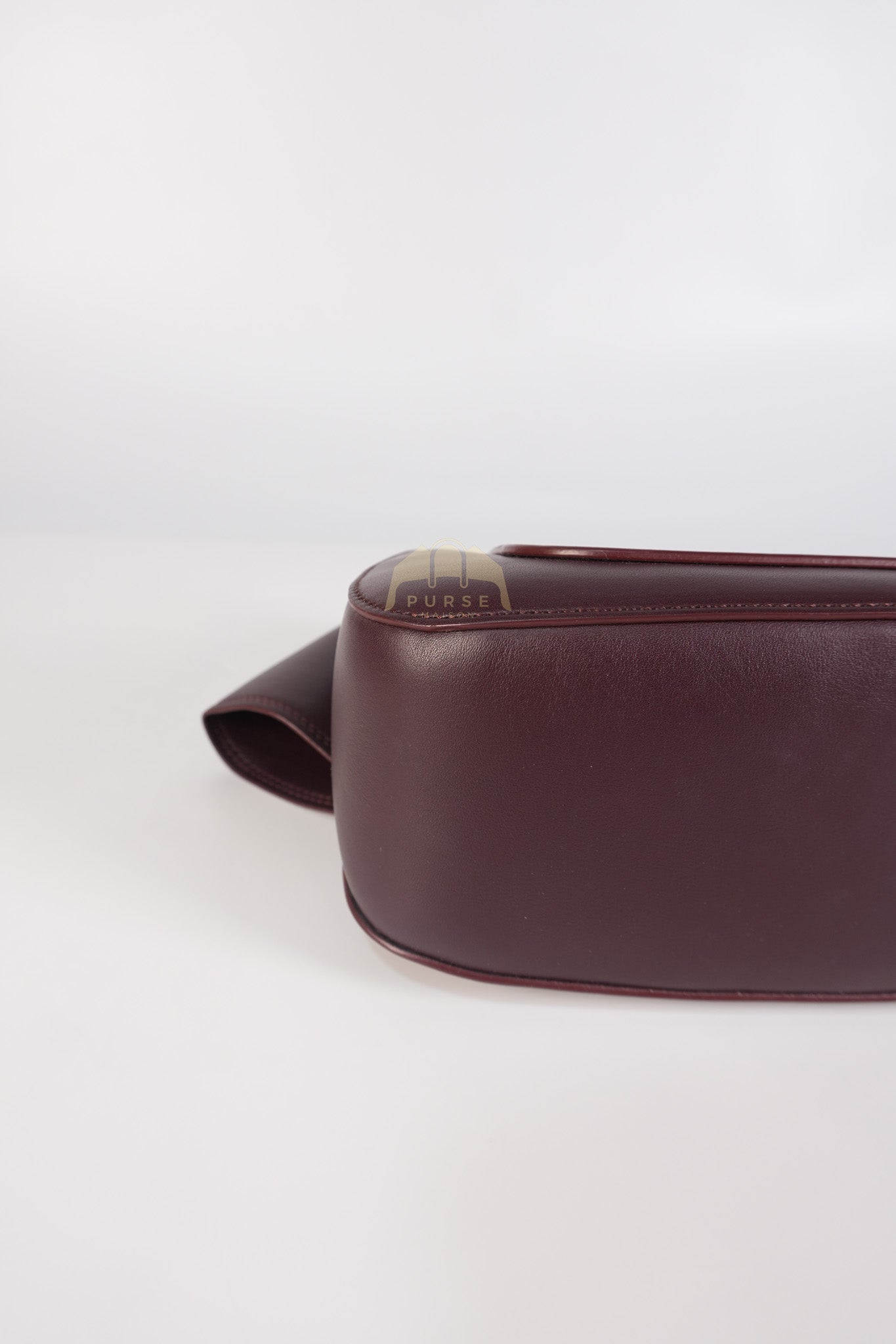Ola Shoulder Bag Medium in Dark Burgundy Calfskin Leather & Gold Hardware | Purse Maison Luxury Bags Shop