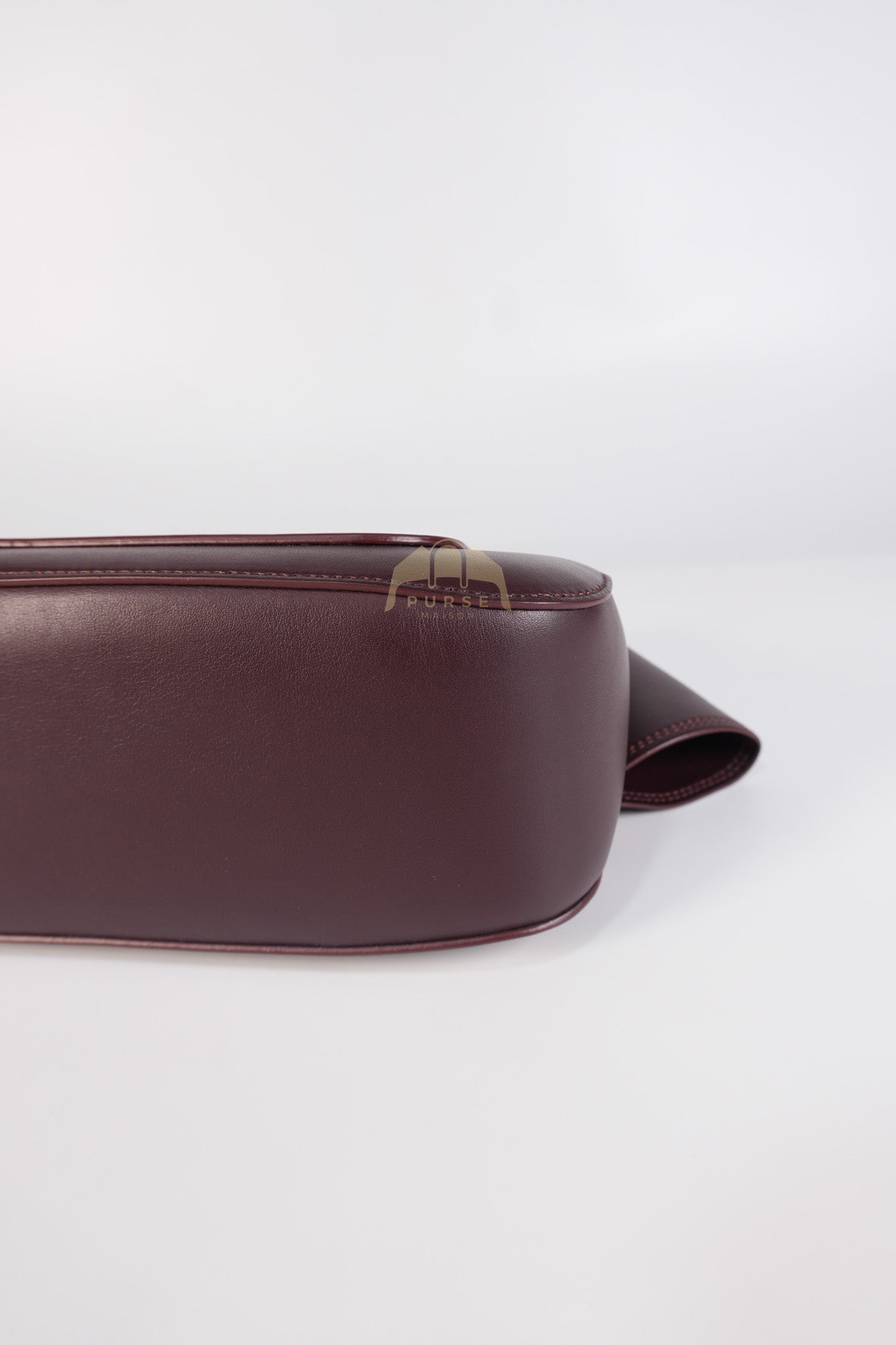Ola Shoulder Bag Medium in Dark Burgundy Calfskin Leather & Gold Hardware | Purse Maison Luxury Bags Shop
