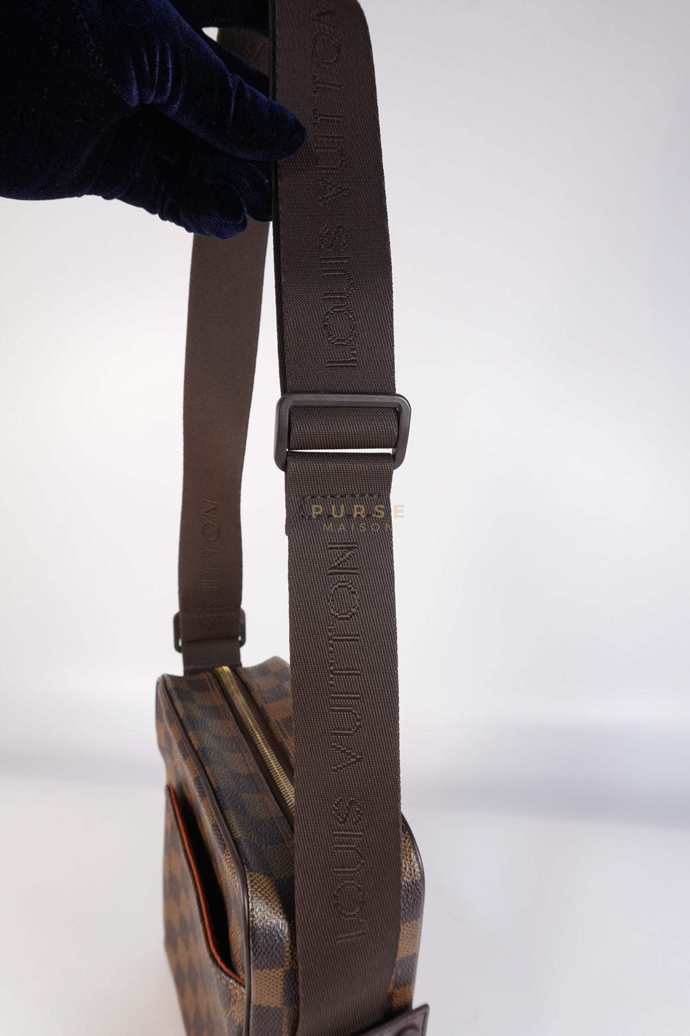 Olav PM Messenger Bag Damier Ebene Canvas | Purse Maison Luxury Bags Shop