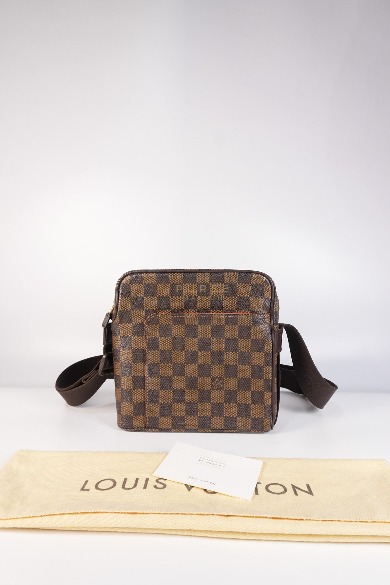 Olav PM Messenger Bag Damier Ebene Canvas | Purse Maison Luxury Bags Shop