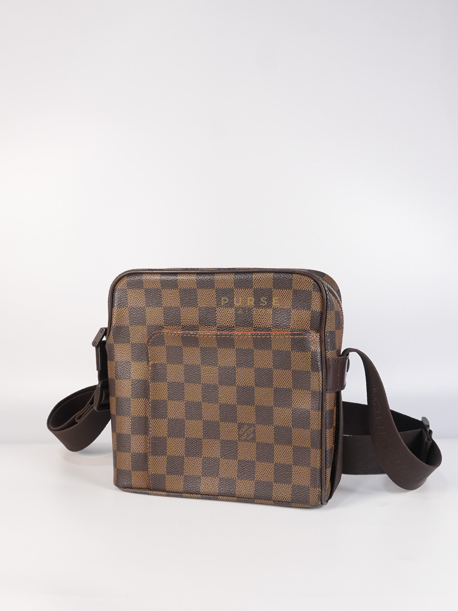 Olav PM Messenger Bag Damier Ebene Canvas | Purse Maison Luxury Bags Shop