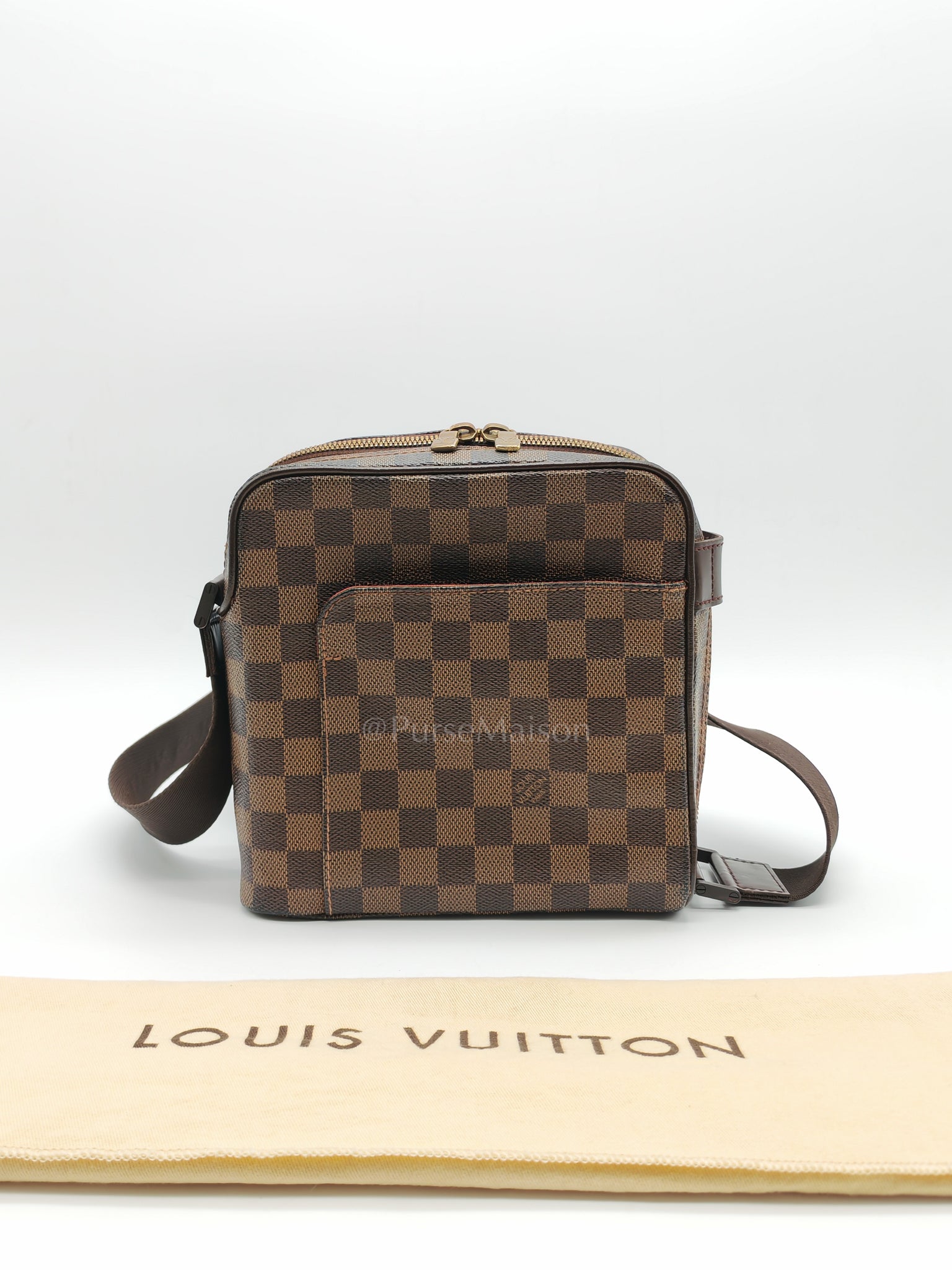 Olav Vintage Messenger Bag in Damier Ebene Canvas (Date Code: MI0024) | Purse Maison Luxury Bags Shop