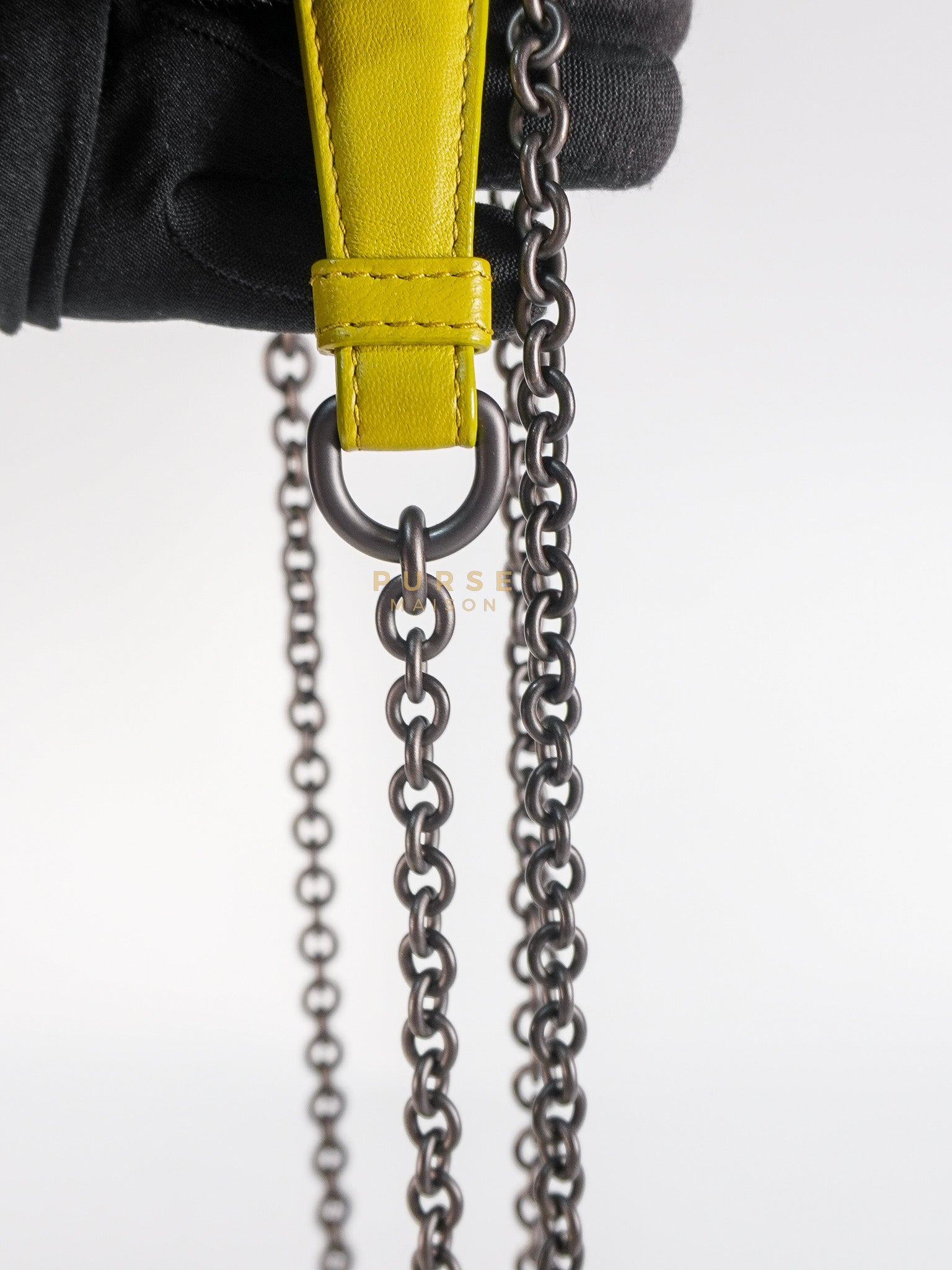 Olimpia Bag in Lime Green Intrecciato Woven Nappa Leather | Purse Maison Luxury Bags Shop