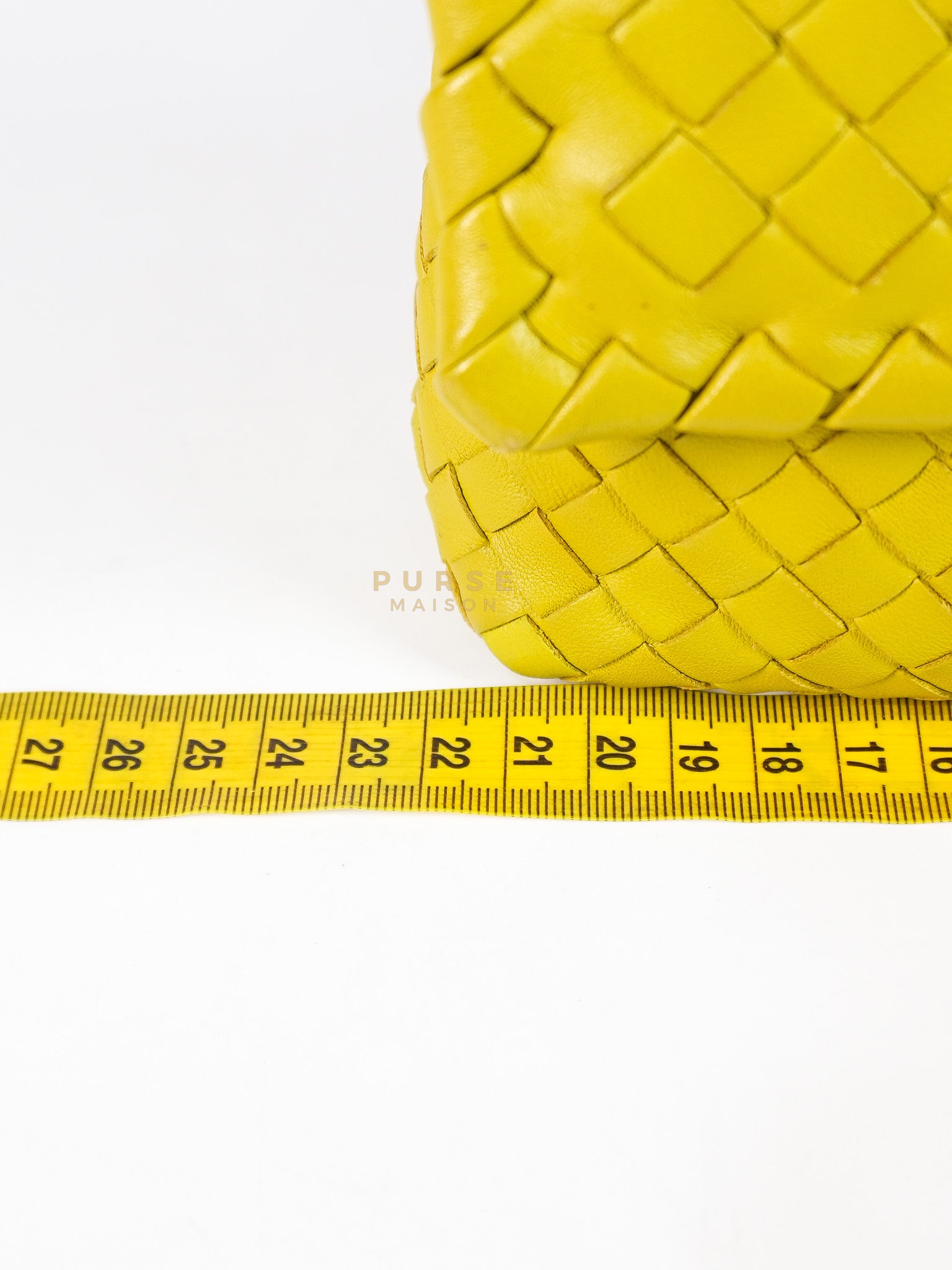 Olimpia Bag in Lime Green Intrecciato Woven Nappa Leather | Purse Maison Luxury Bags Shop