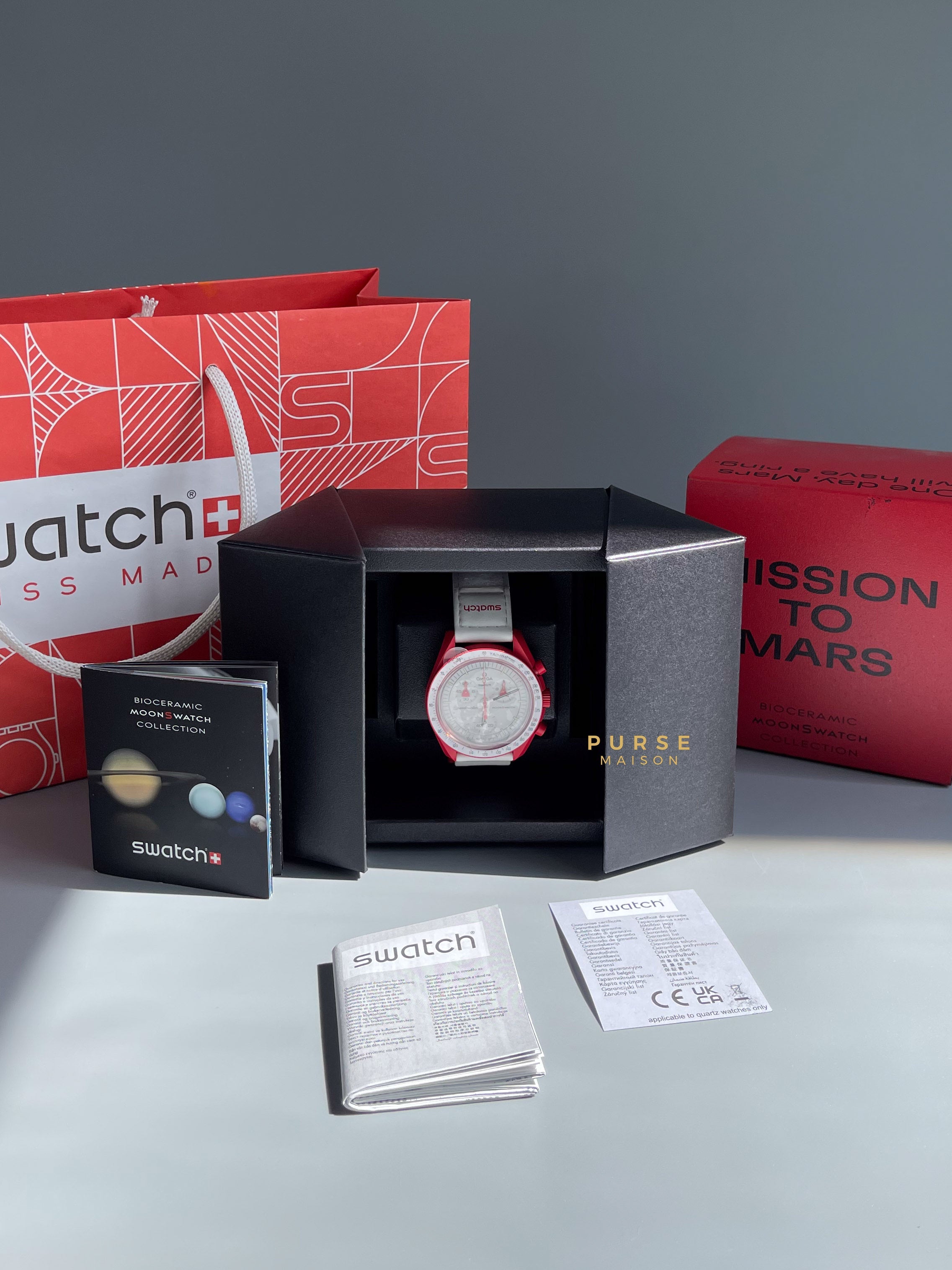 Omega x Swatch Bioceramic MoonSwatch Collection Mission to Mars | Purse Maison Luxury Bags Shop