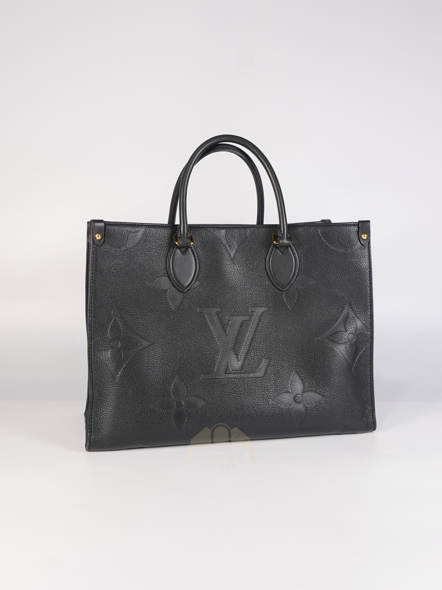 On The Go MM in Black Empreinte Leather & Gold Hardware Microchip | Purse Maison Luxury Bags Shop