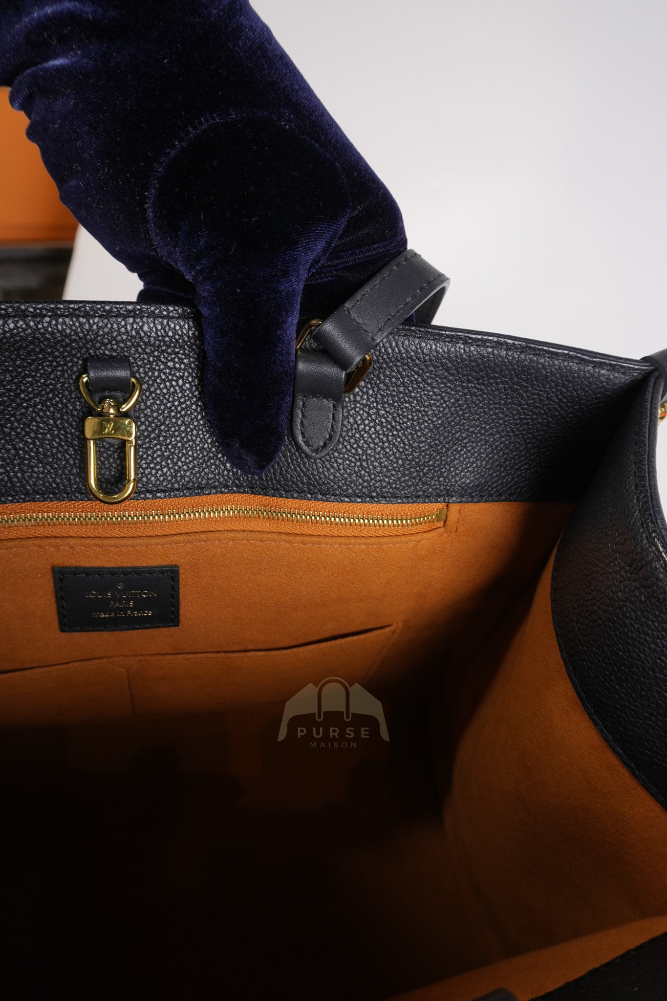 On The Go MM in Black Empreinte Leather & Gold Hardware Microchip | Purse Maison Luxury Bags Shop