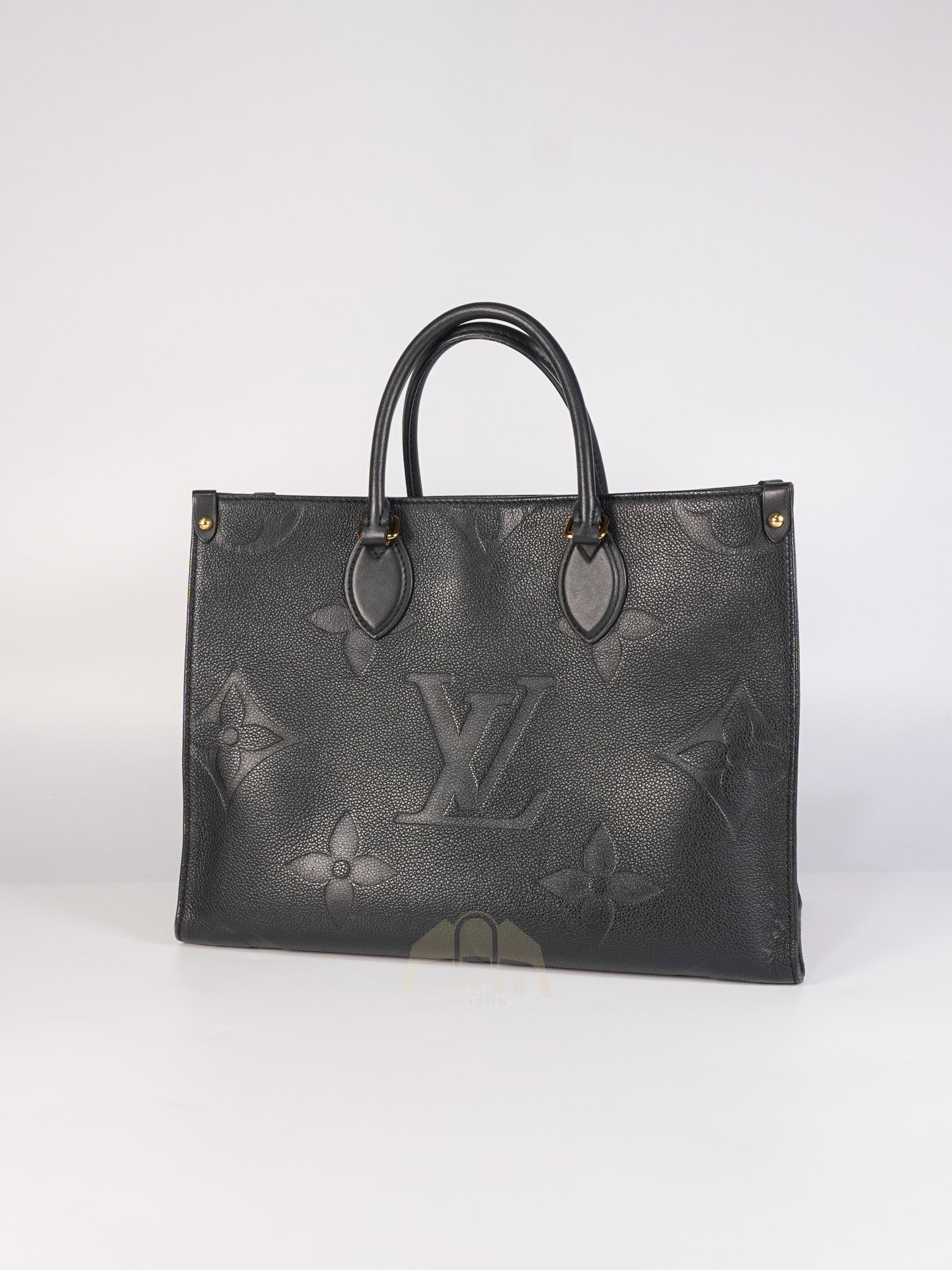 On The Go MM in Black Empreinte Leather & Gold Hardware Microchip | Purse Maison Luxury Bags Shop