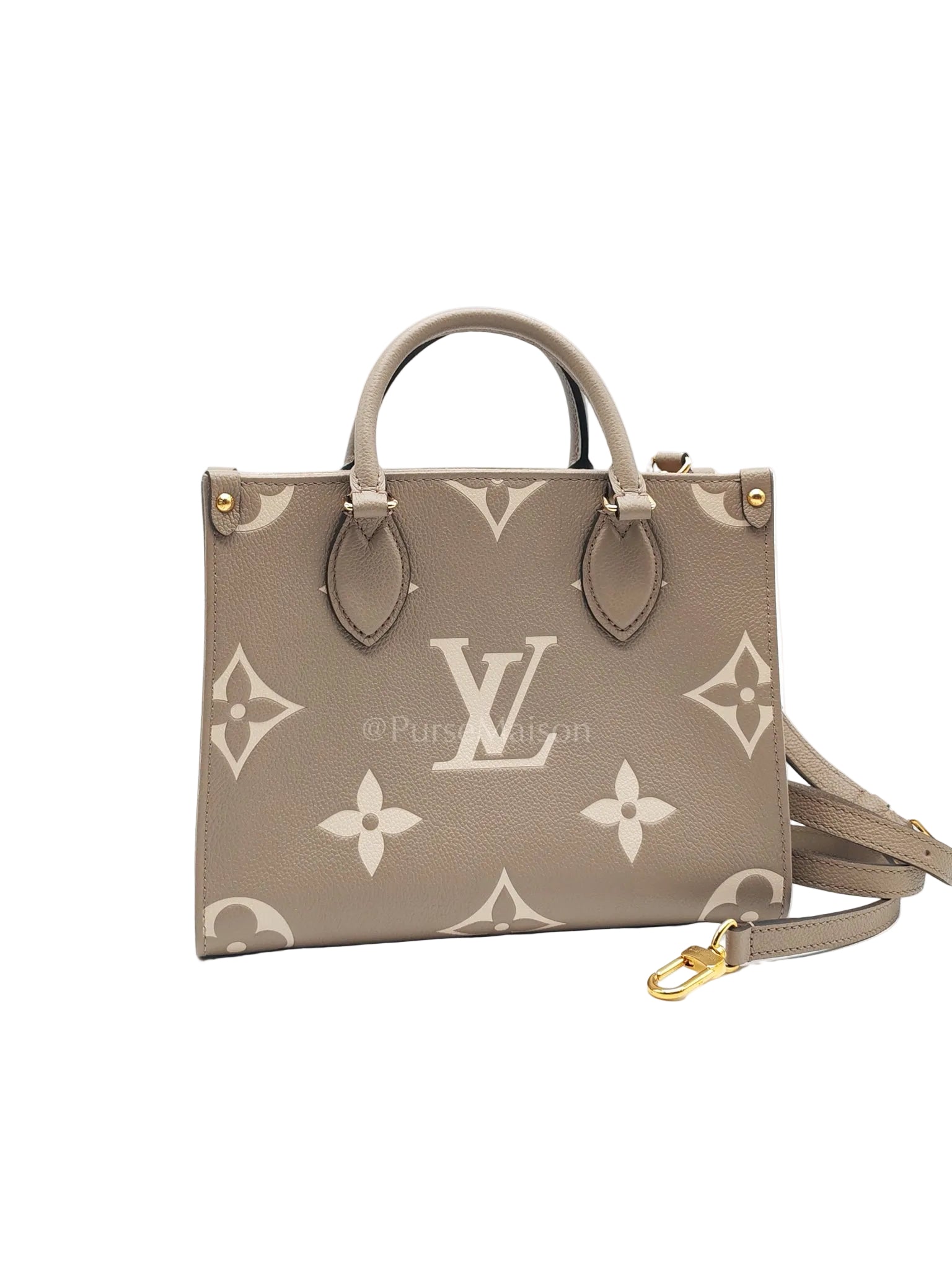 On The Go PM (OTG) in Tourterelle Creme in Monogram Empreinte Leather (Date Code: TR0241) | Purse Maison Luxury Bags Shop