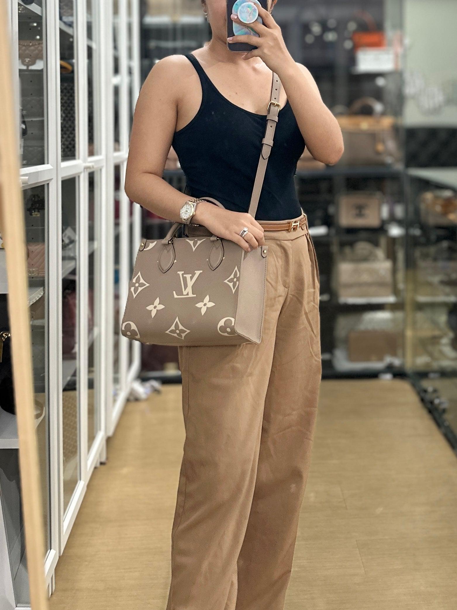 Louis Vuitton OnTheGo (OTG) PM Empreinte Monogram Tourterelle Beige/Cream (microchip)