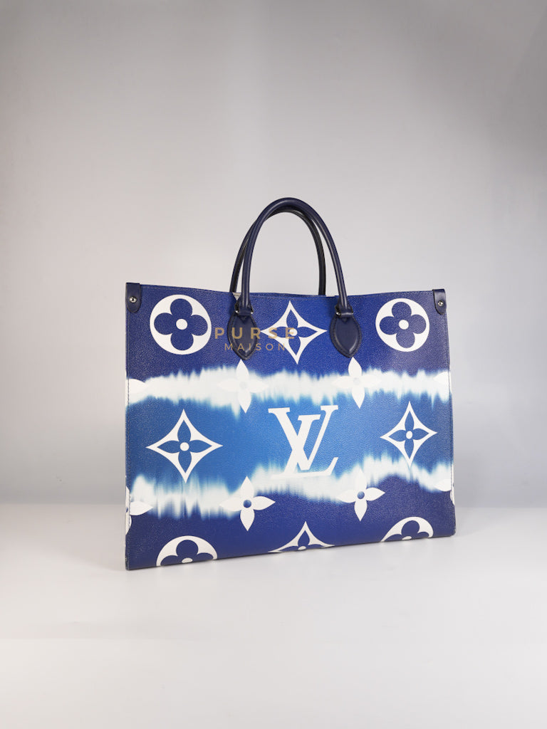 OnTheGo GM Tote Bag Limited Edition in Blue Escale Monogram Giant & Silver Hardware (Date Code: FL026) | Purse Maison Luxury Bags Shop