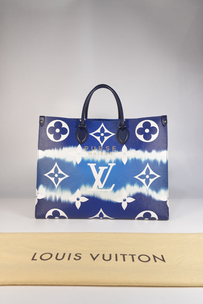 OnTheGo GM Tote Bag Limited Edition in Blue Escale Monogram Giant & Silver Hardware (Date Code: FL026) | Purse Maison Luxury Bags Shop