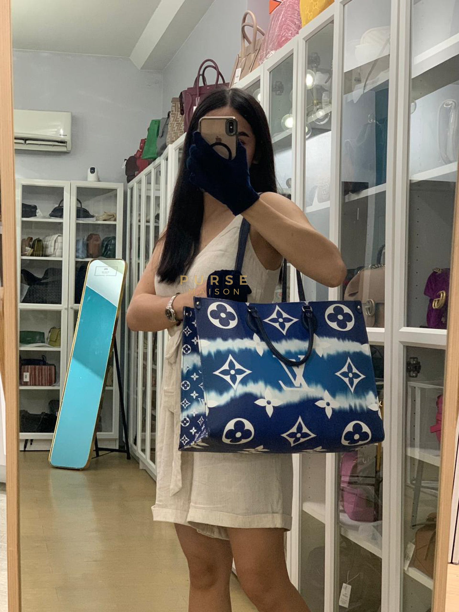 OnTheGo GM Tote Bag Limited Edition in Blue Escale Monogram Giant & Silver Hardware (Date Code: FL026) | Purse Maison Luxury Bags Shop