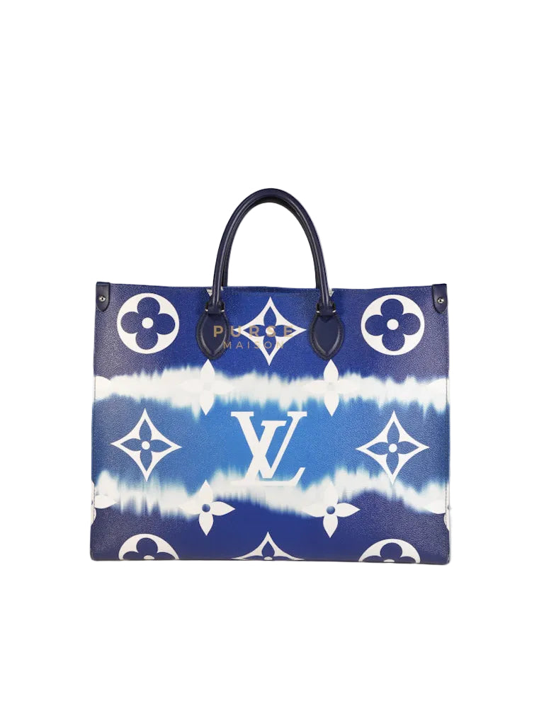 OnTheGo GM Tote Bag Limited Edition in Blue Escale Monogram Giant & Silver Hardware (Date Code: FL026) | Purse Maison Luxury Bags Shop