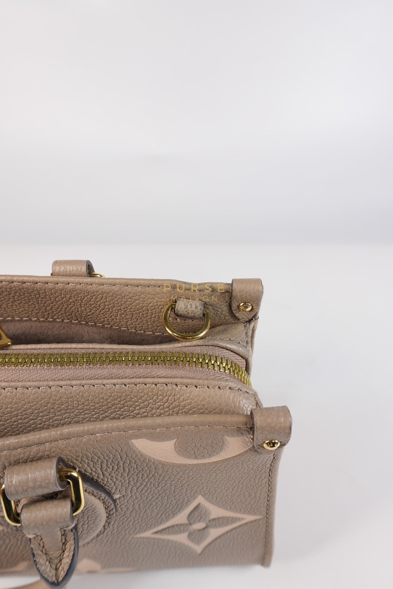 OnTheGo (OTG) East West Bi-color Empriente Leather (Microchip) | Purse Maison Luxury Bags Shop