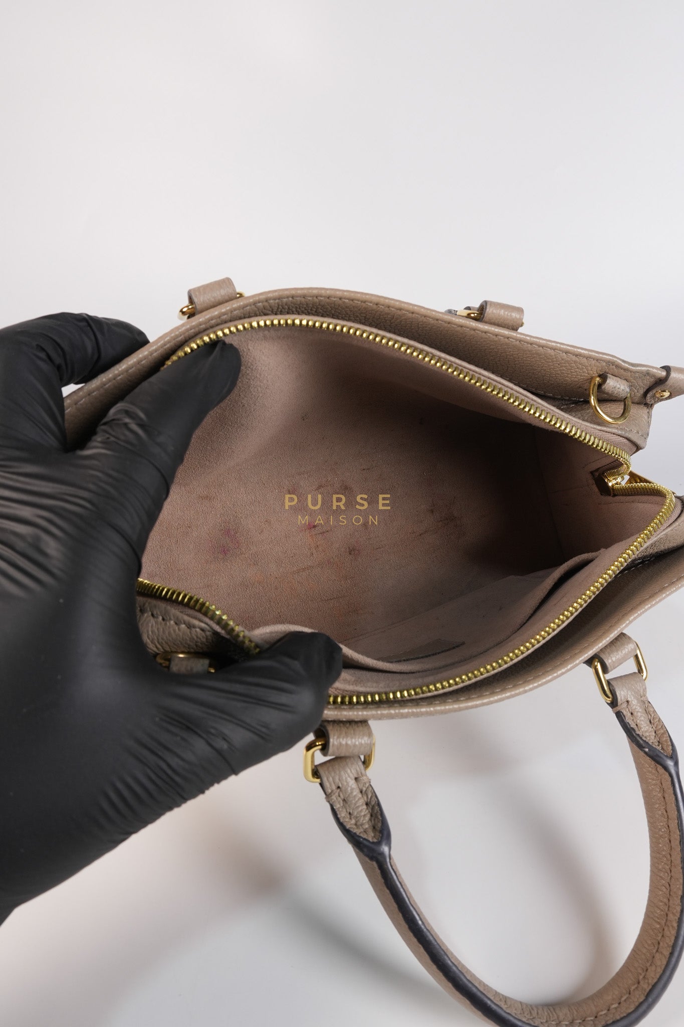 OnTheGo (OTG) East West Bi-color Empriente Leather (Microchip) | Purse Maison Luxury Bags Shop