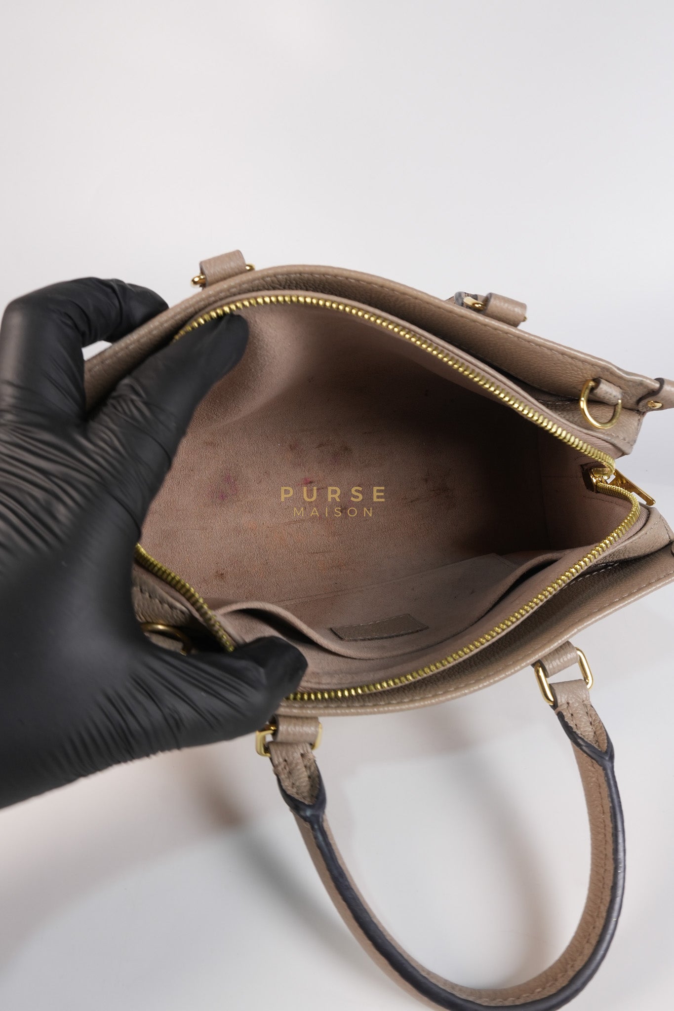 OnTheGo (OTG) East West Bi-color Empriente Leather (Microchip) | Purse Maison Luxury Bags Shop