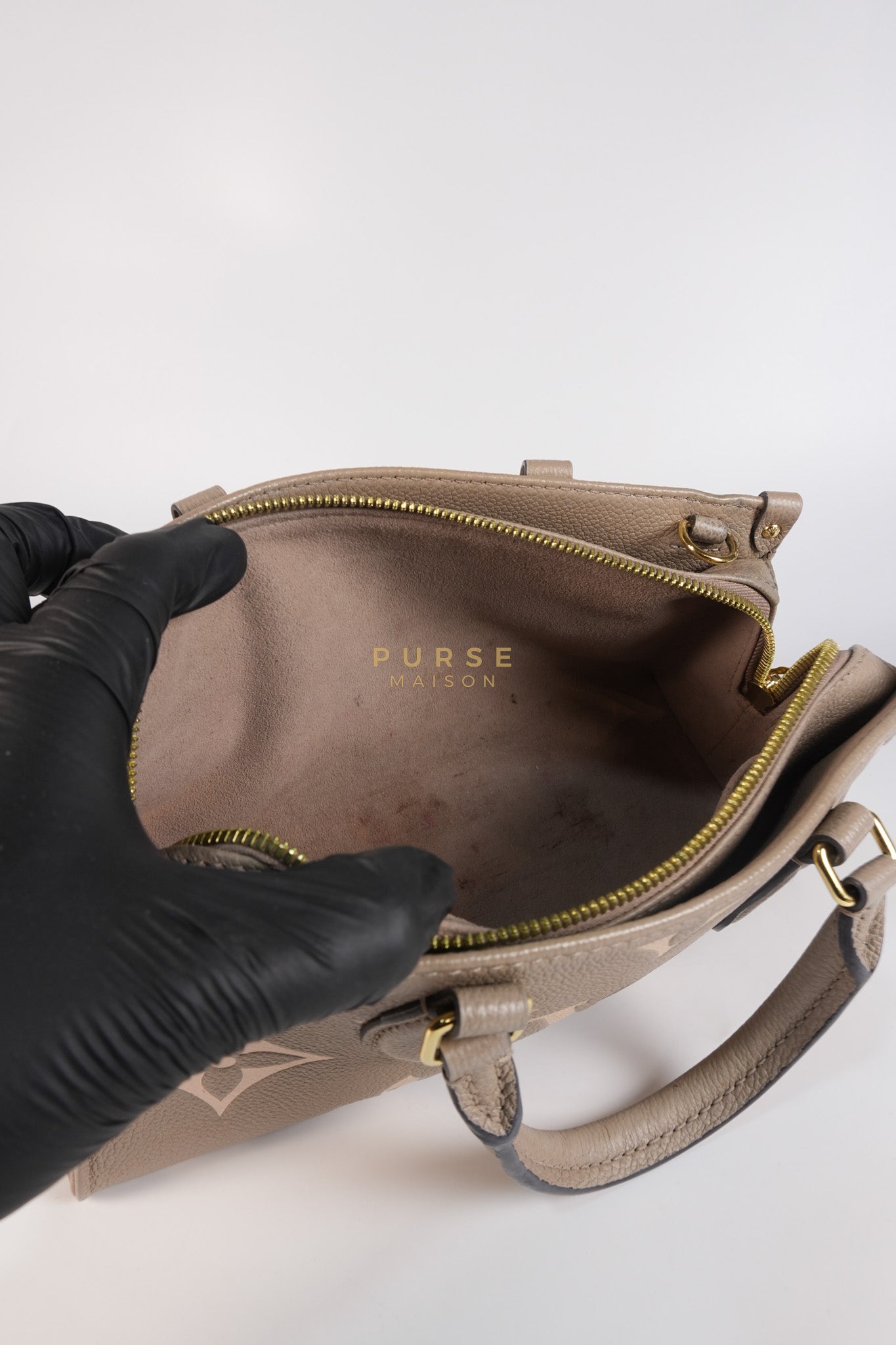 OnTheGo (OTG) East West Bi-color Empriente Leather (Microchip) | Purse Maison Luxury Bags Shop