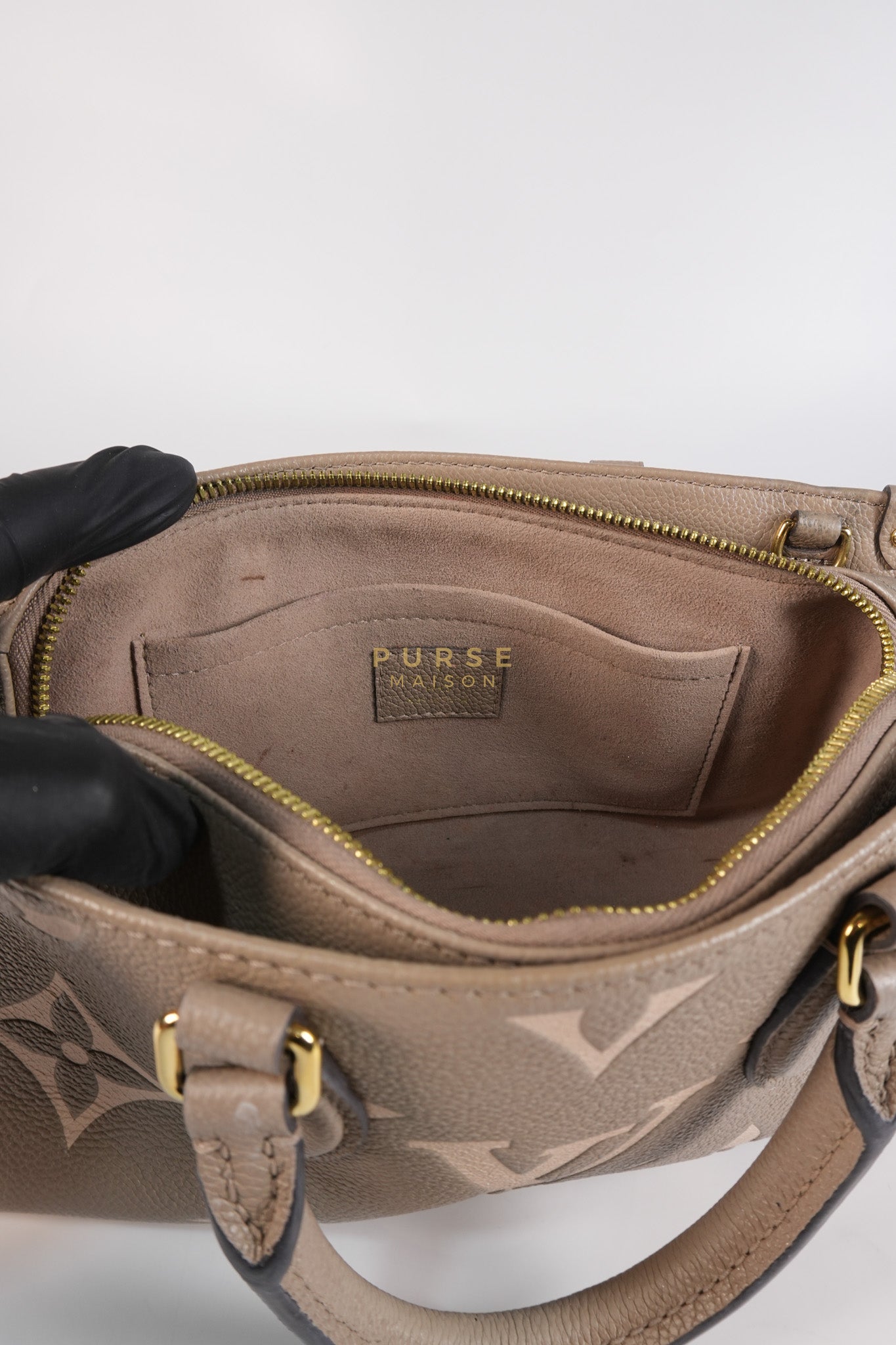 OnTheGo (OTG) East West Bi-color Empriente Leather (Microchip) | Purse Maison Luxury Bags Shop