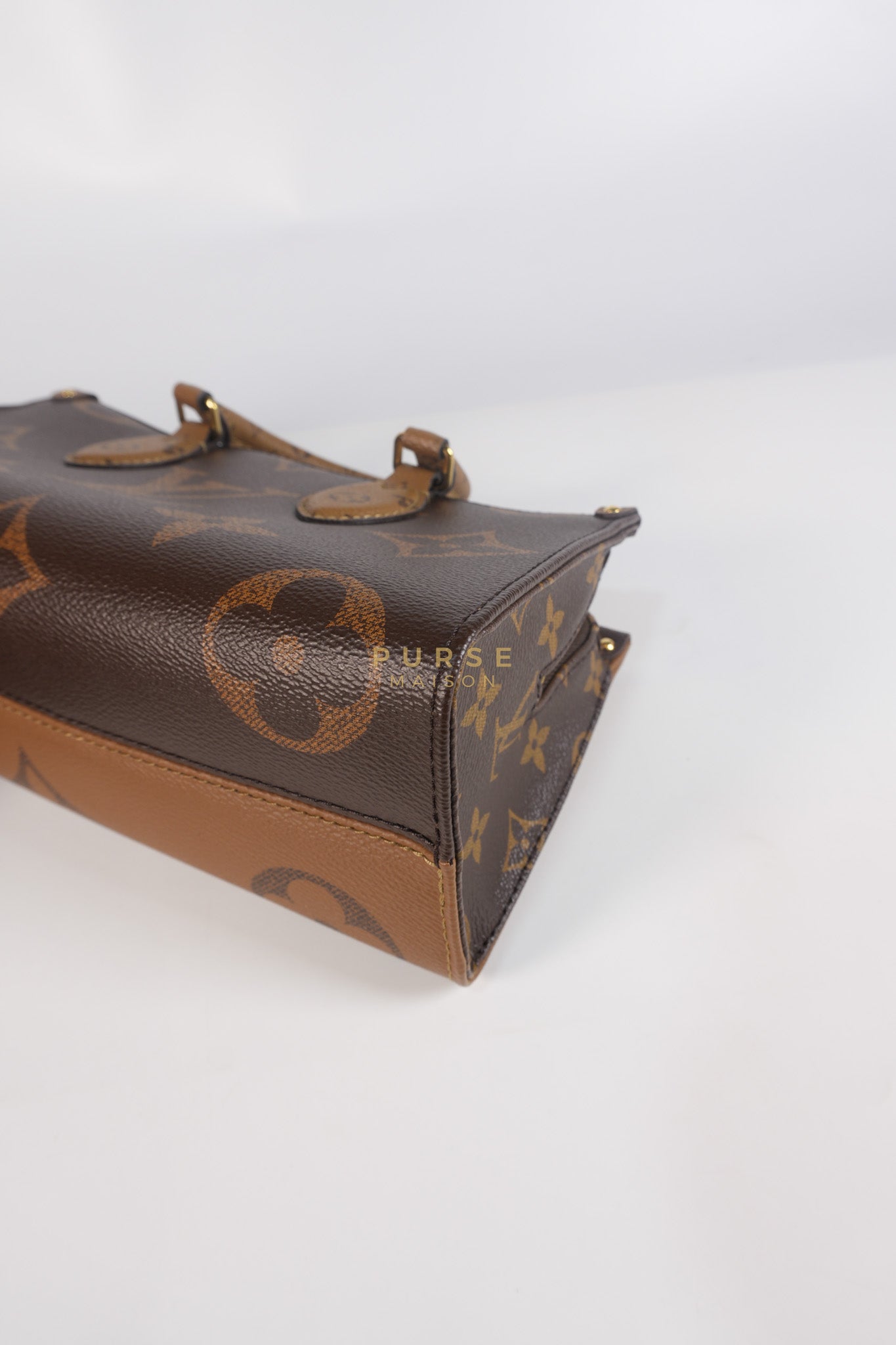 OnTheGo (OTG) East West in Reverse Monogram Canvas & Gold Hardware Microchip | Purse Maison Luxury Bags Shop