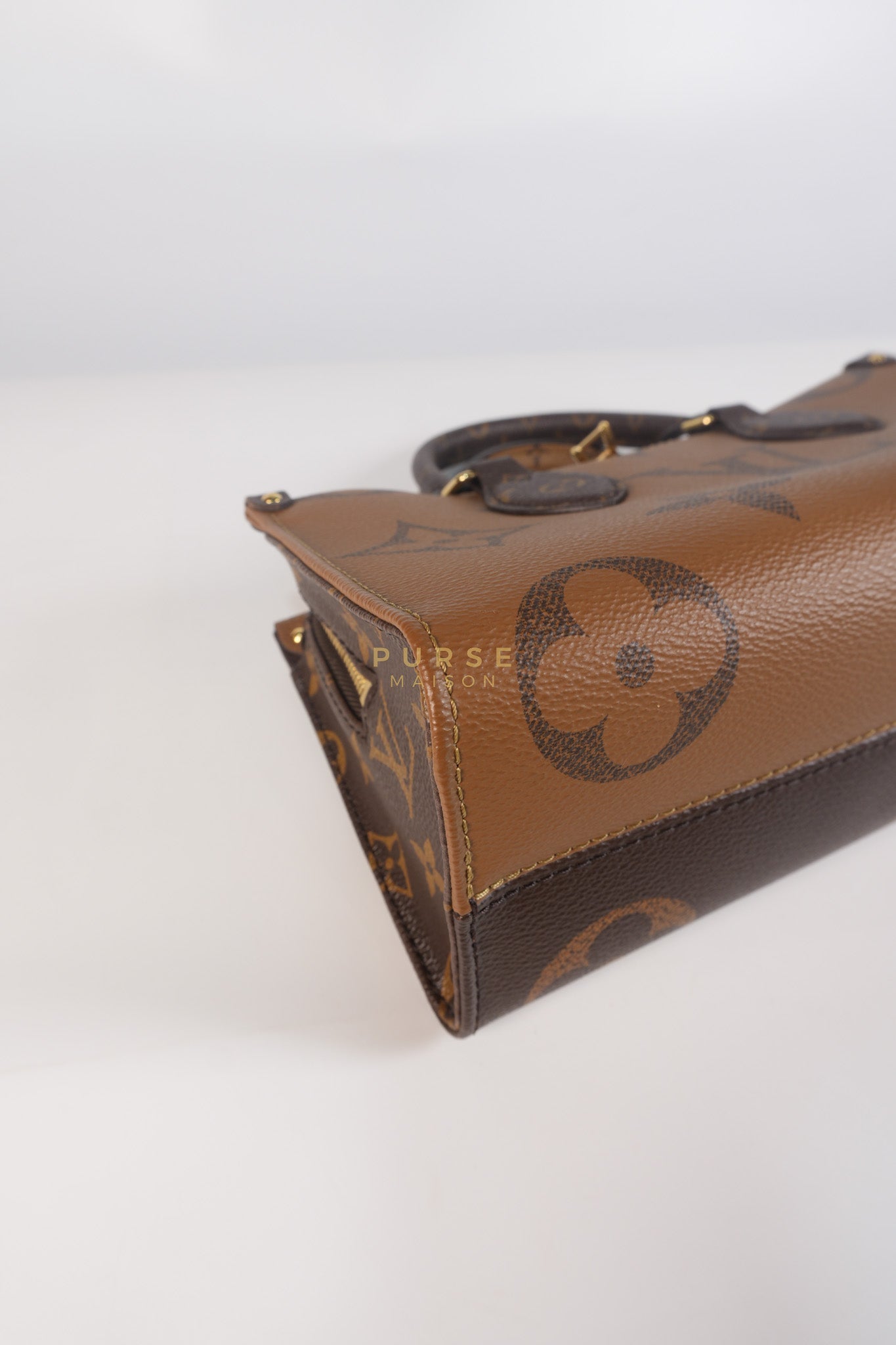 OnTheGo (OTG) East West in Reverse Monogram Canvas & Gold Hardware Microchip | Purse Maison Luxury Bags Shop