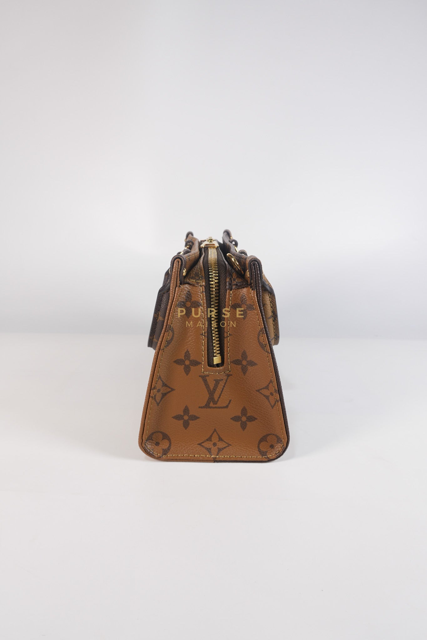 OnTheGo (OTG) East West in Reverse Monogram Canvas & Gold Hardware Microchip | Purse Maison Luxury Bags Shop