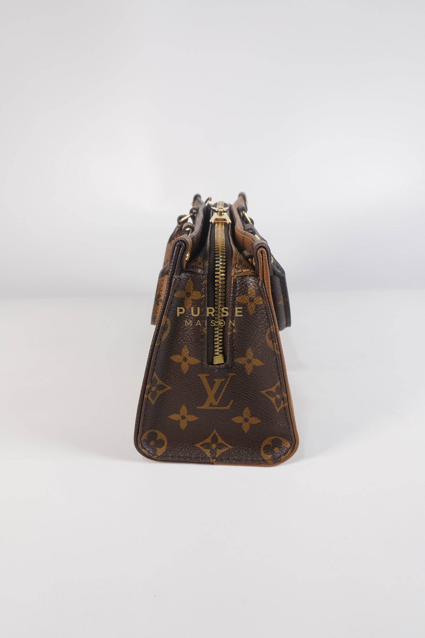 OnTheGo (OTG) East West in Reverse Monogram Canvas & Gold Hardware Microchip | Purse Maison Luxury Bags Shop