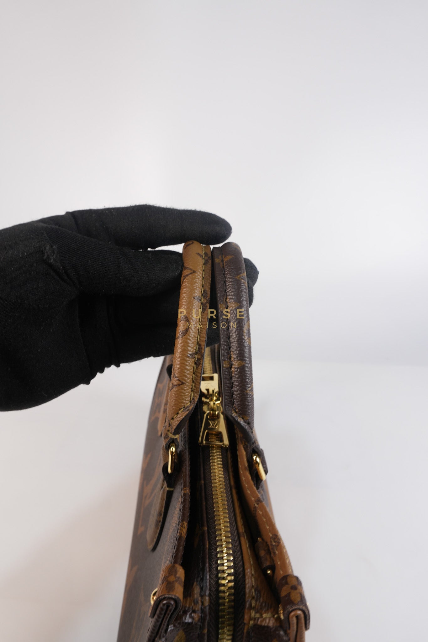 OnTheGo (OTG) East West in Reverse Monogram Canvas & Gold Hardware Microchip | Purse Maison Luxury Bags Shop