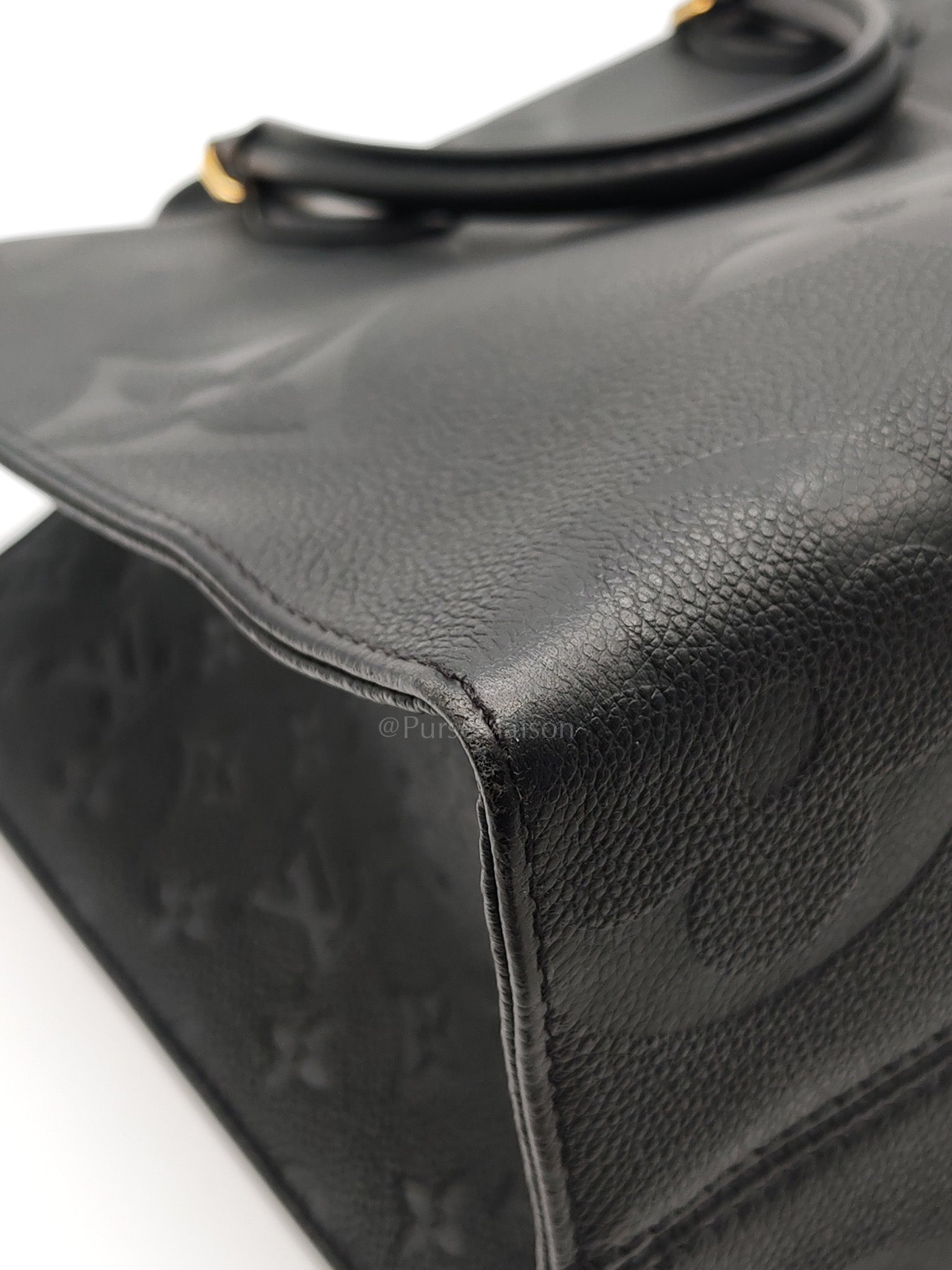 OnTheGo (OTG) MM in Black Empreinte Leather Tote Bag (Microchip) | Purse Maison Luxury Bags Shop