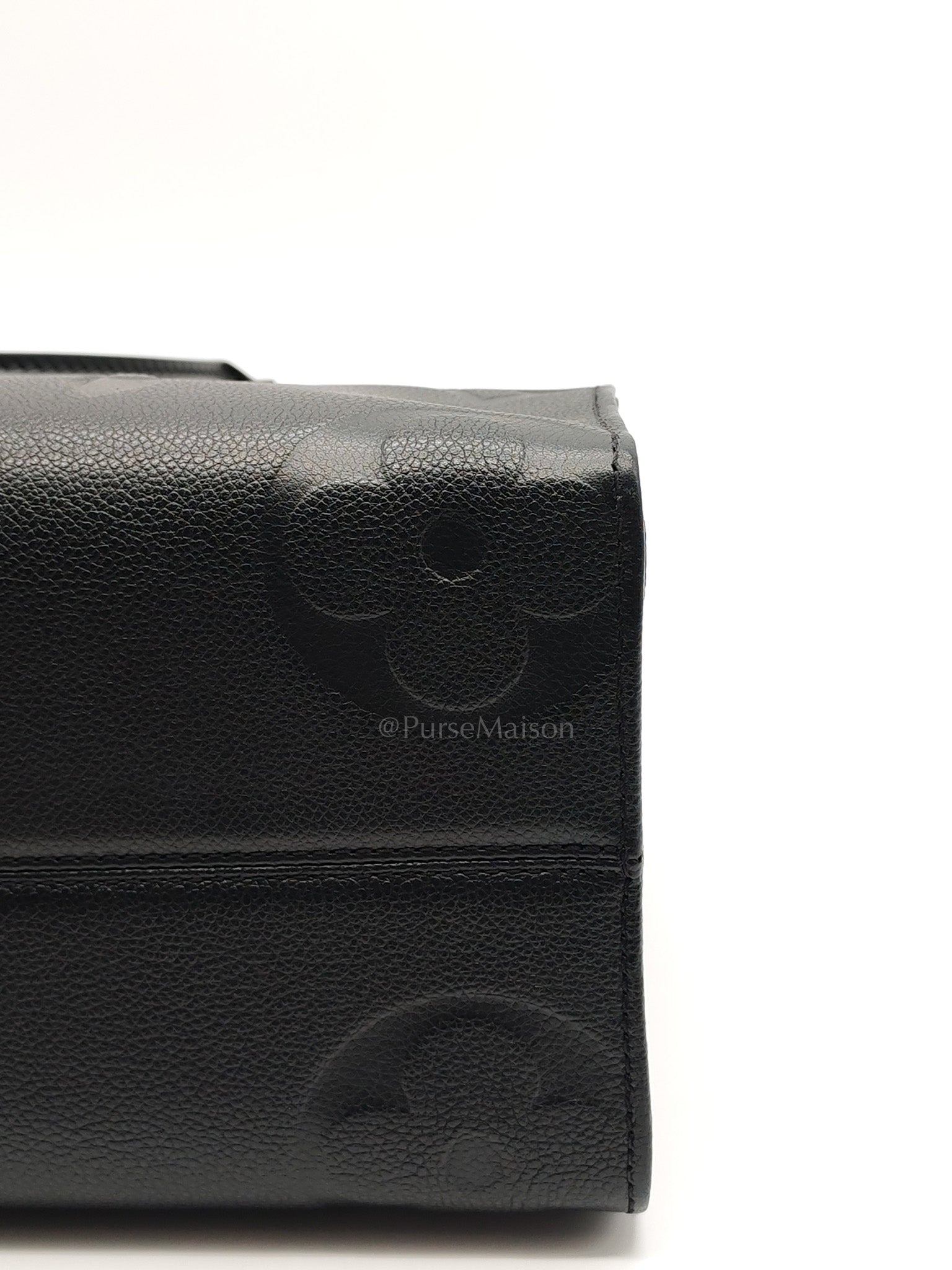 OnTheGo (OTG) MM in Black Monogram Empreinte Leather & Gold Hardware Microchip | Purse Maison Luxury Bags Shop