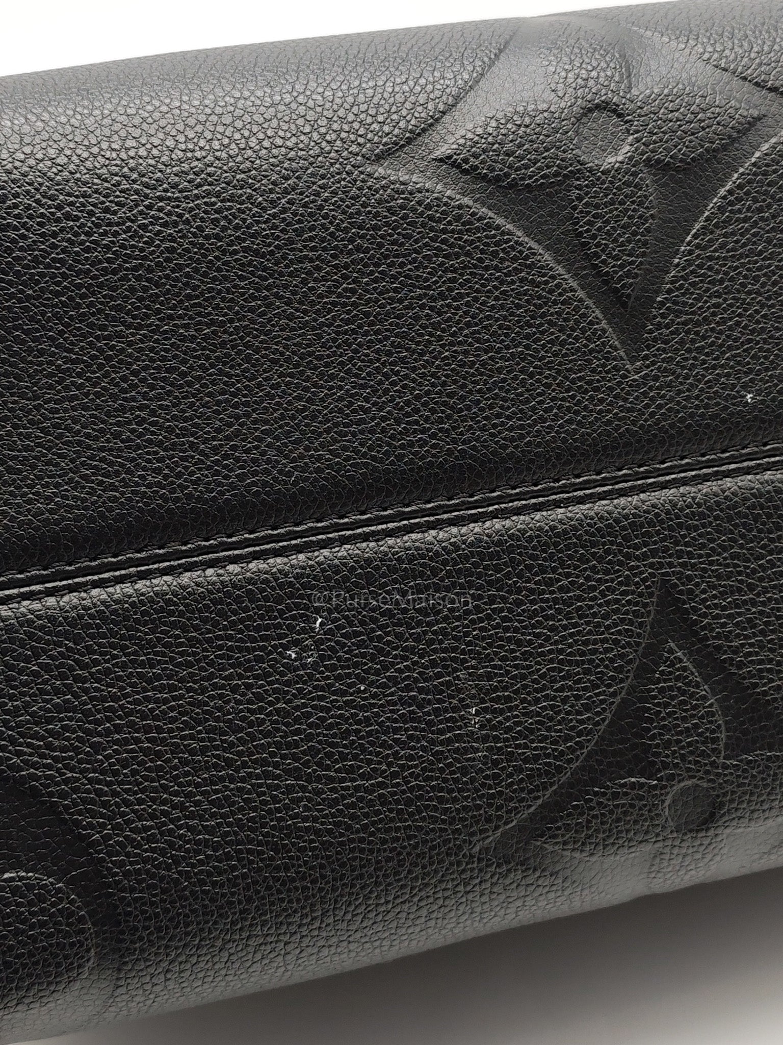 OnTheGo (OTG) MM in Black Monogram Empreinte Leather & Gold Hardware Microchip | Purse Maison Luxury Bags Shop
