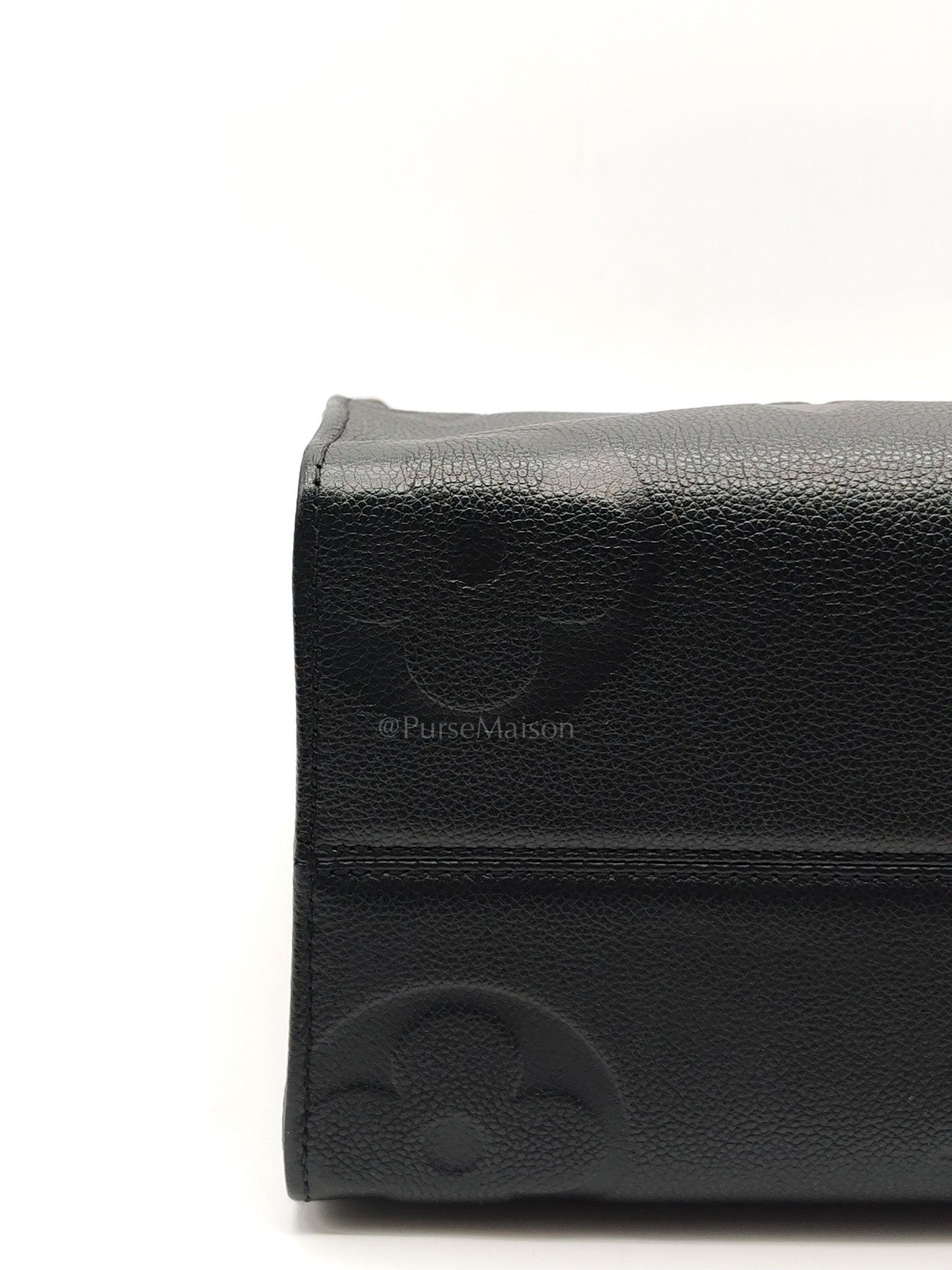 OnTheGo (OTG) MM in Black Monogram Empreinte Leather & Gold Hardware Microchip | Purse Maison Luxury Bags Shop