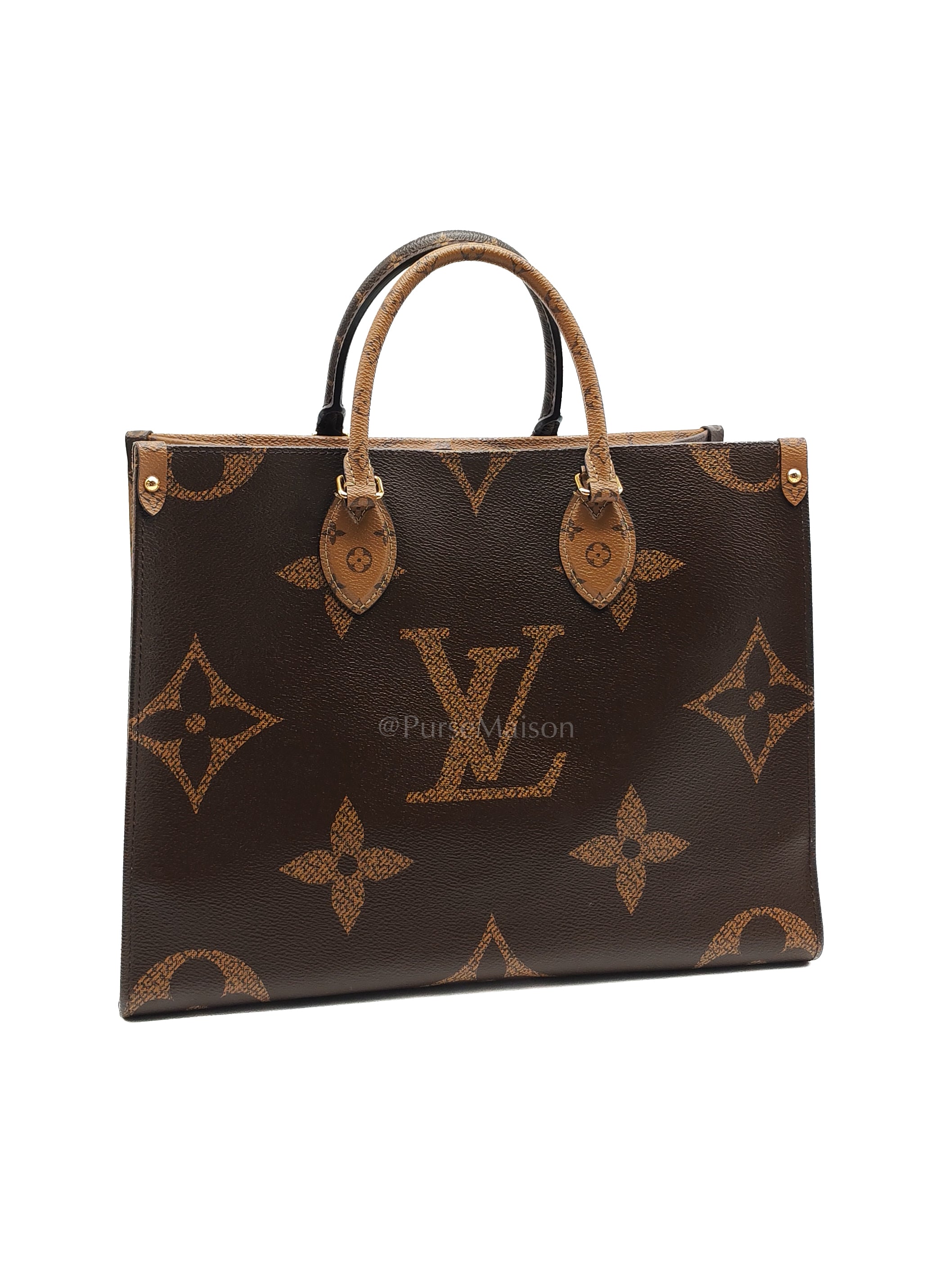 OnTheGo (OTG) MM in Reverse Monogram Canvas and Gold Hardware Microchip | Purse Maison Luxury Bags Shop