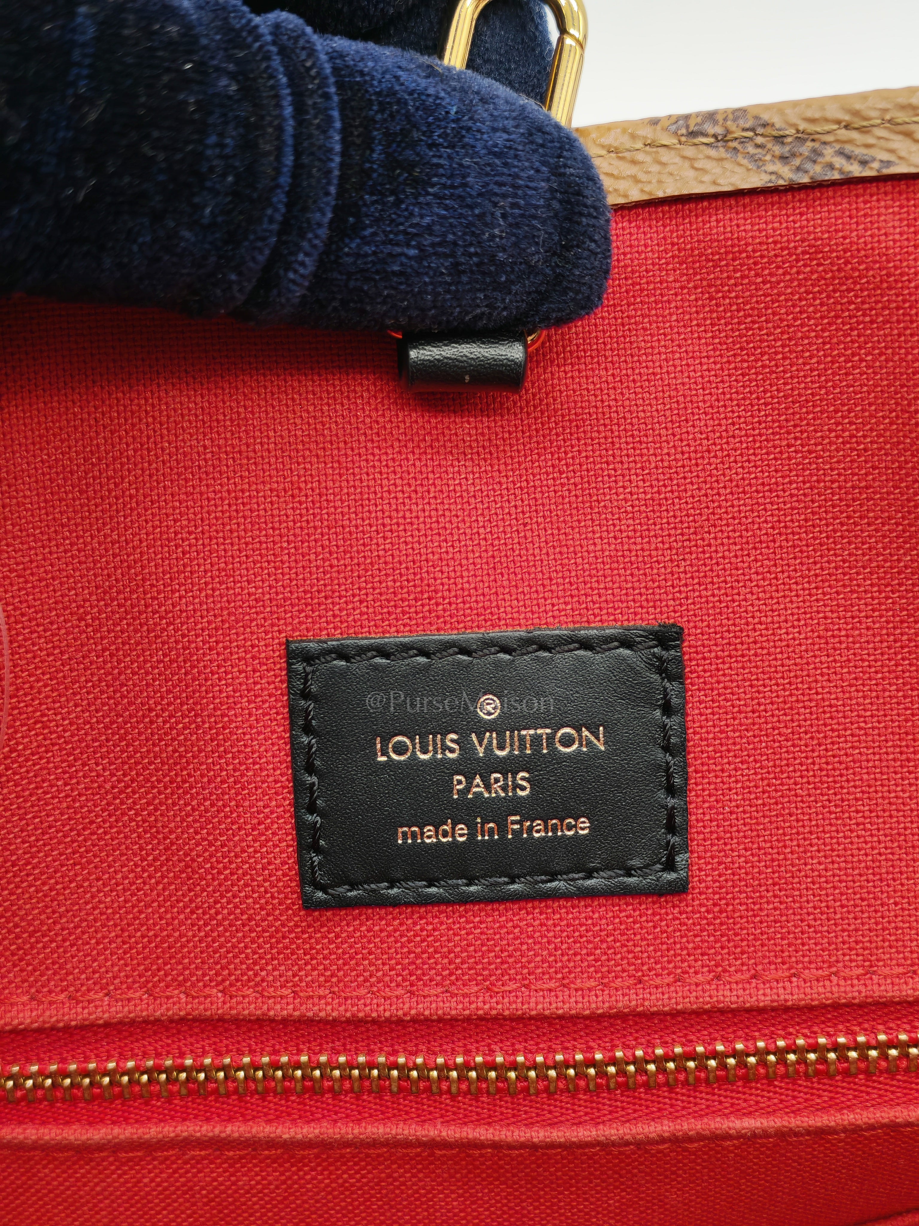 OnTheGo (OTG) MM in Reverse Monogram Canvas and Gold Hardware Microchip | Purse Maison Luxury Bags Shop