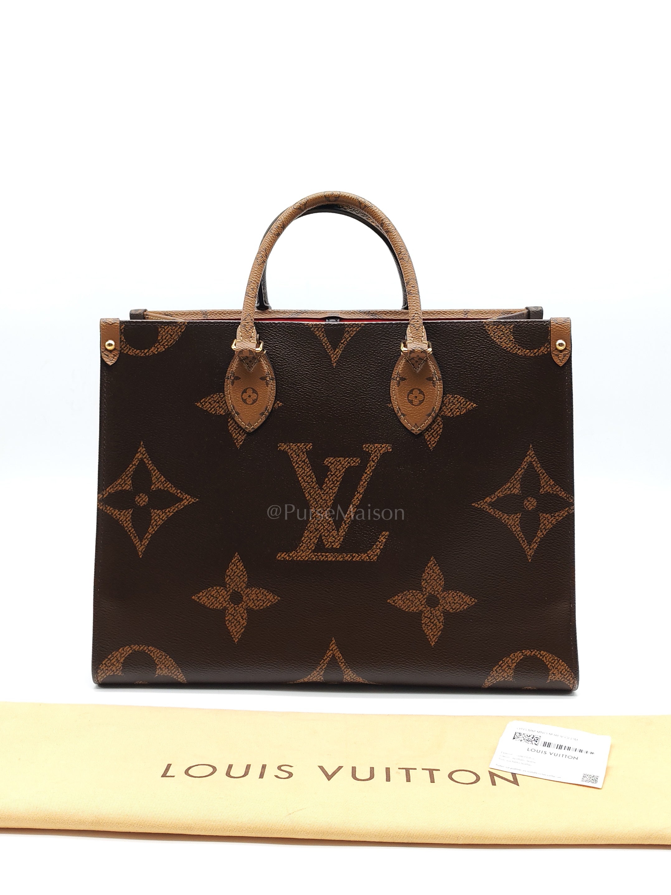 OnTheGo (OTG) MM in Reverse Monogram Canvas and Gold Hardware Microchip | Purse Maison Luxury Bags Shop