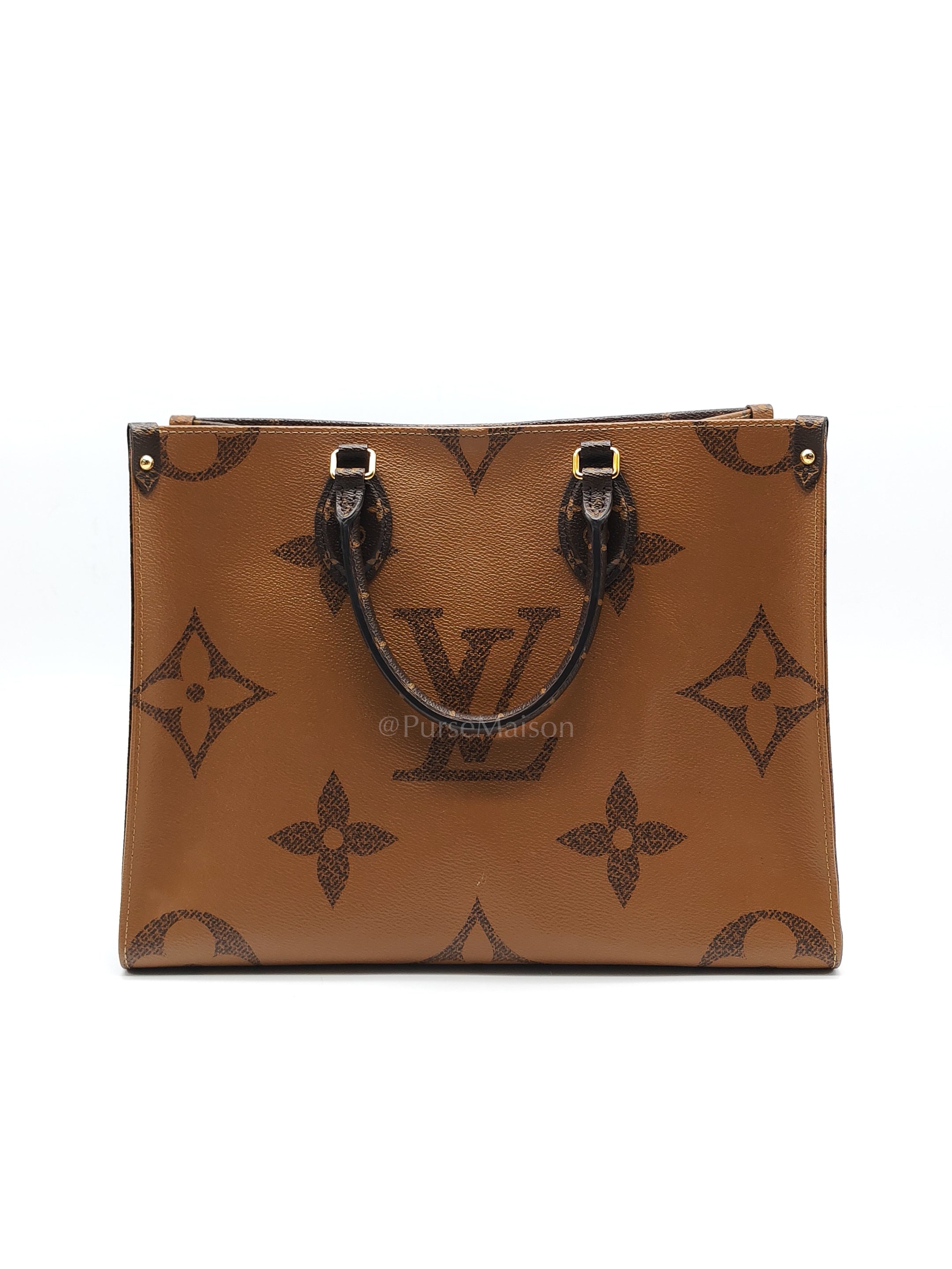 OnTheGo (OTG) MM in Reverse Monogram Canvas and Gold Hardware Microchip | Purse Maison Luxury Bags Shop