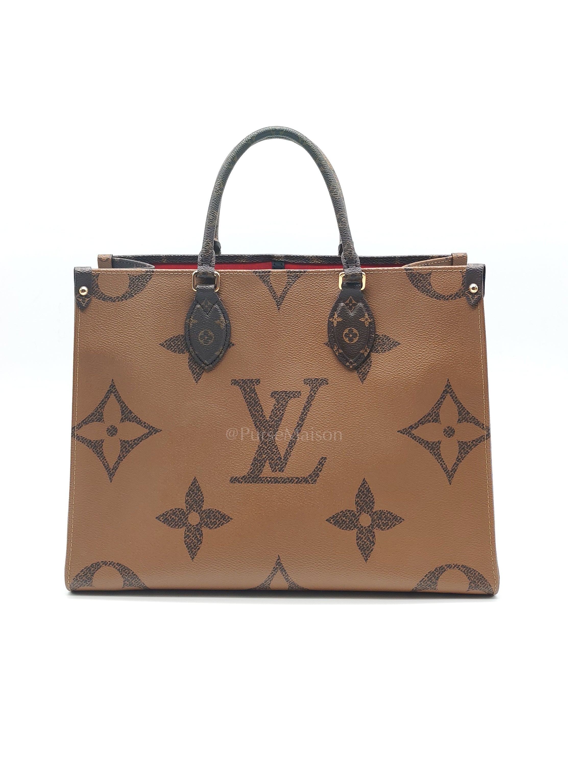 OnTheGo (OTG) MM in Reverse Monogram Canvas & Gold Hardware Microchip | Purse Maison Luxury Bags Shop