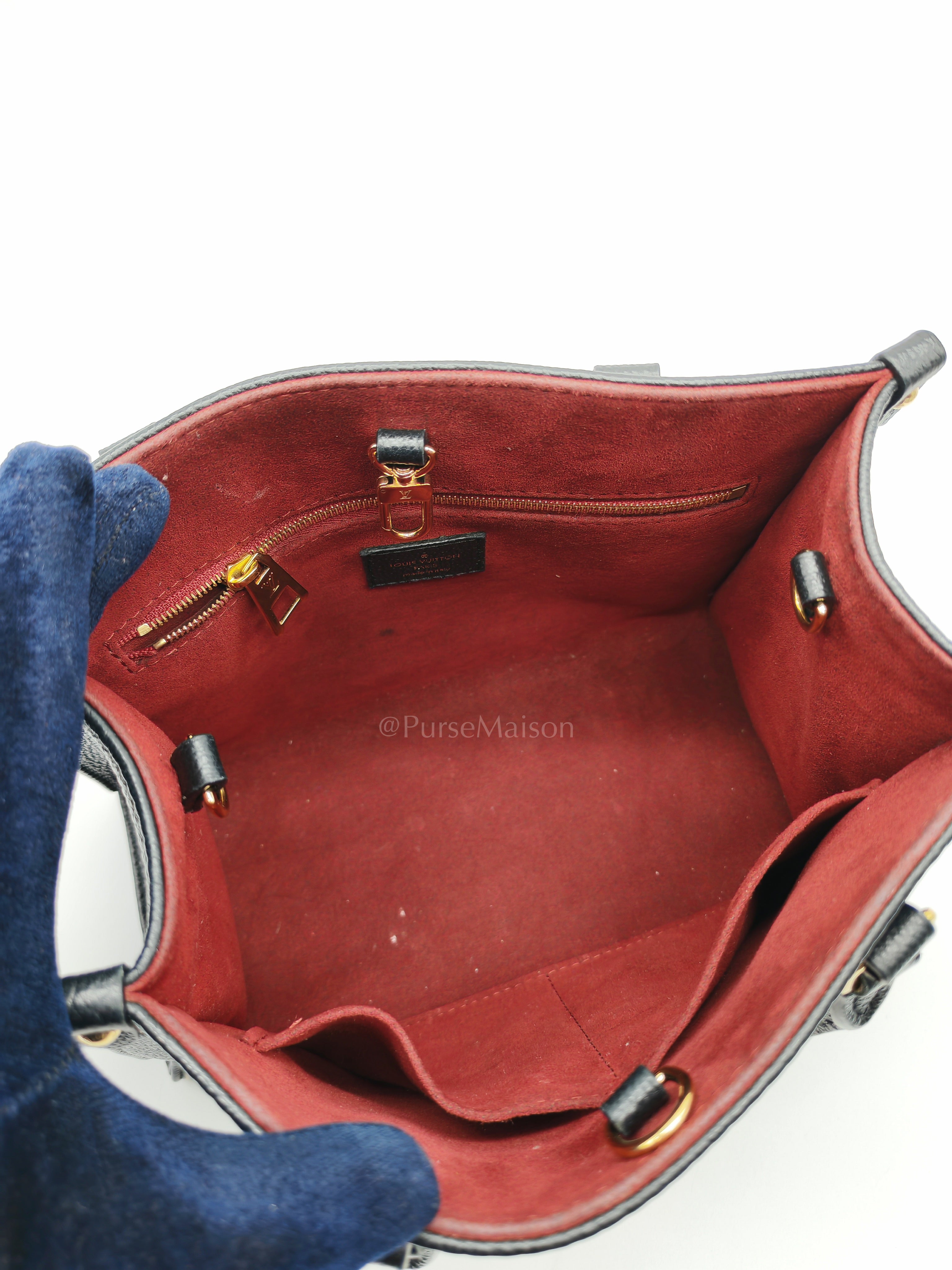 OnTheGo (OTG) PM in Bicolor Black/Creme Monogram Giant Empreinte & Gold Hardware Microchip | Purse Maison Luxury Bags Shop