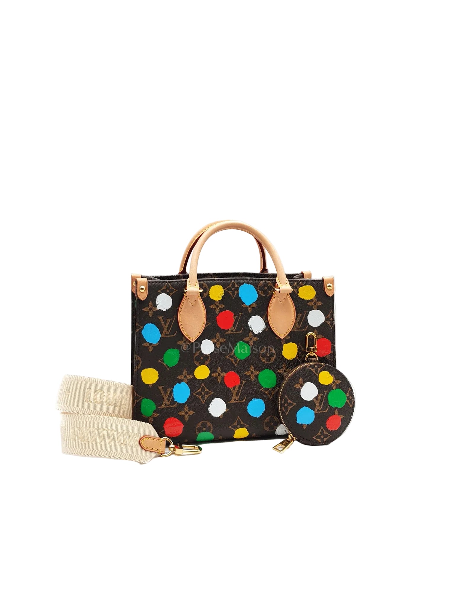 OnTheGo (OTG) PM in Yayoi Kusama Monogram Painted Dots Canvas (Microchip) | Purse Maison Luxury Bags Shop