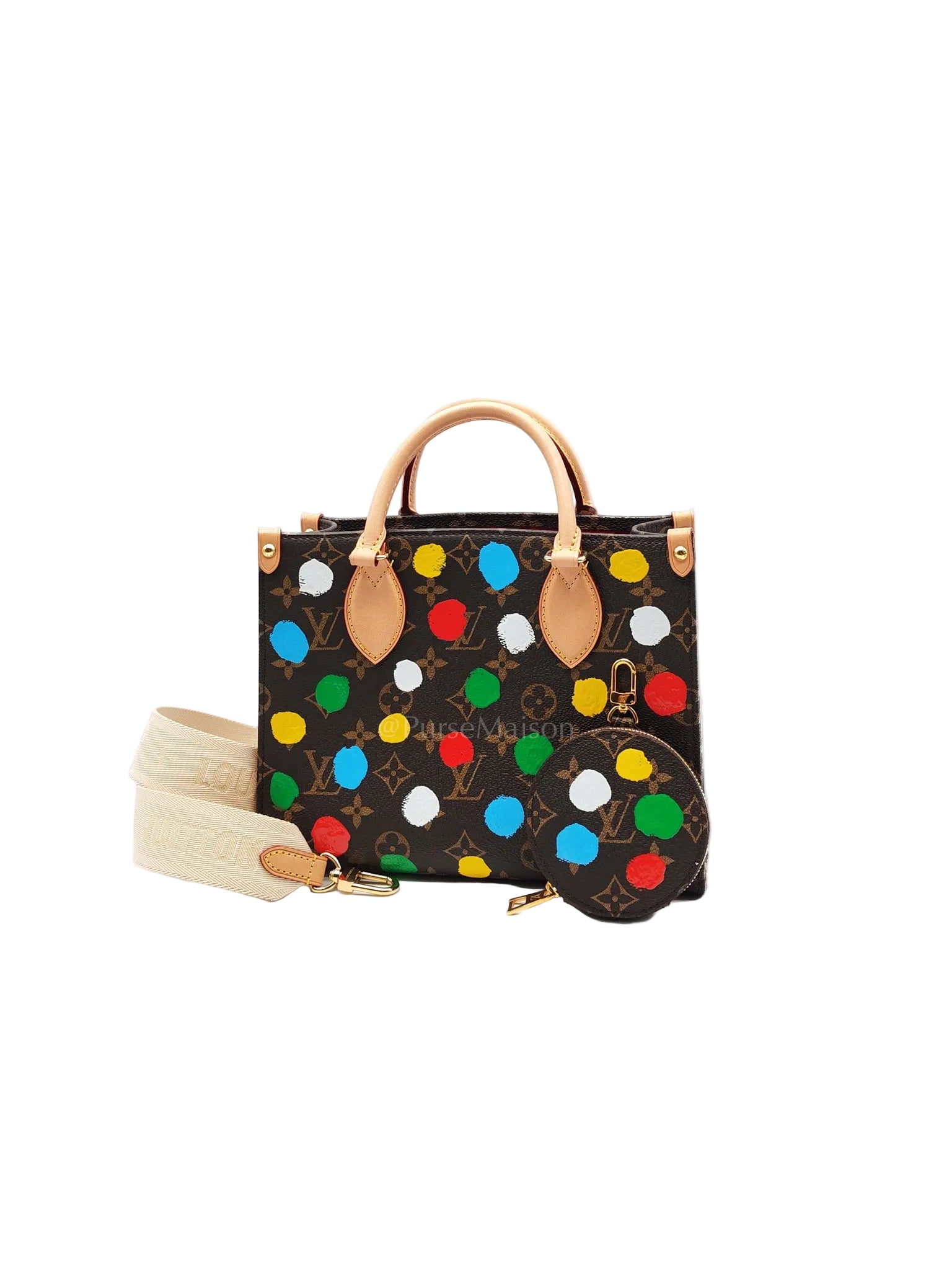 OnTheGo (OTG) PM in Yayoi Kusama Monogram Painted Dots Canvas (Microchip) | Purse Maison Luxury Bags Shop
